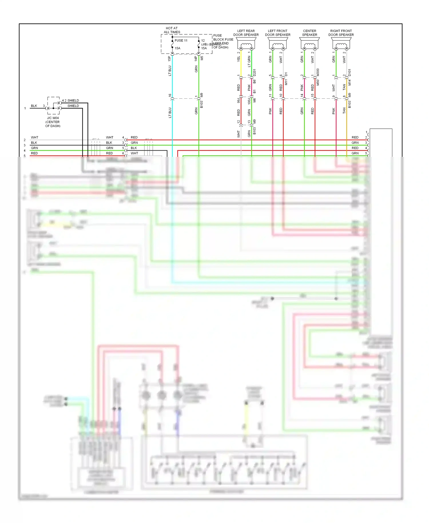 Wiring diagram right front speaker for Nissan Altima L33 (2012-2015) (2 of 7)