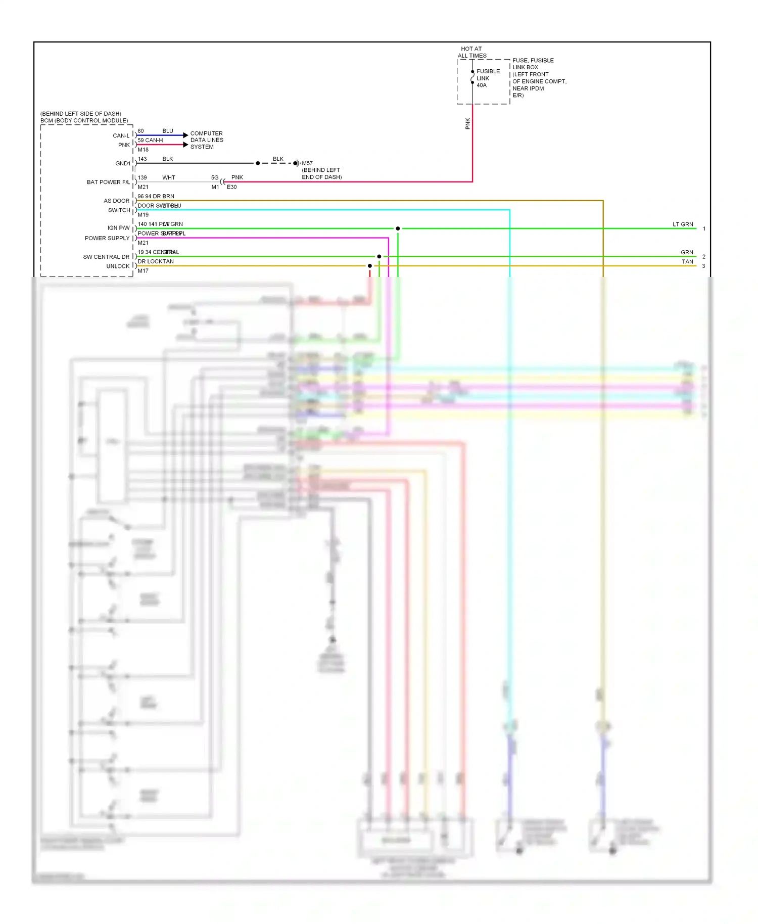 Wiring diagram right front for Nissan Altima L33 (2012-2015) (2 of 2)