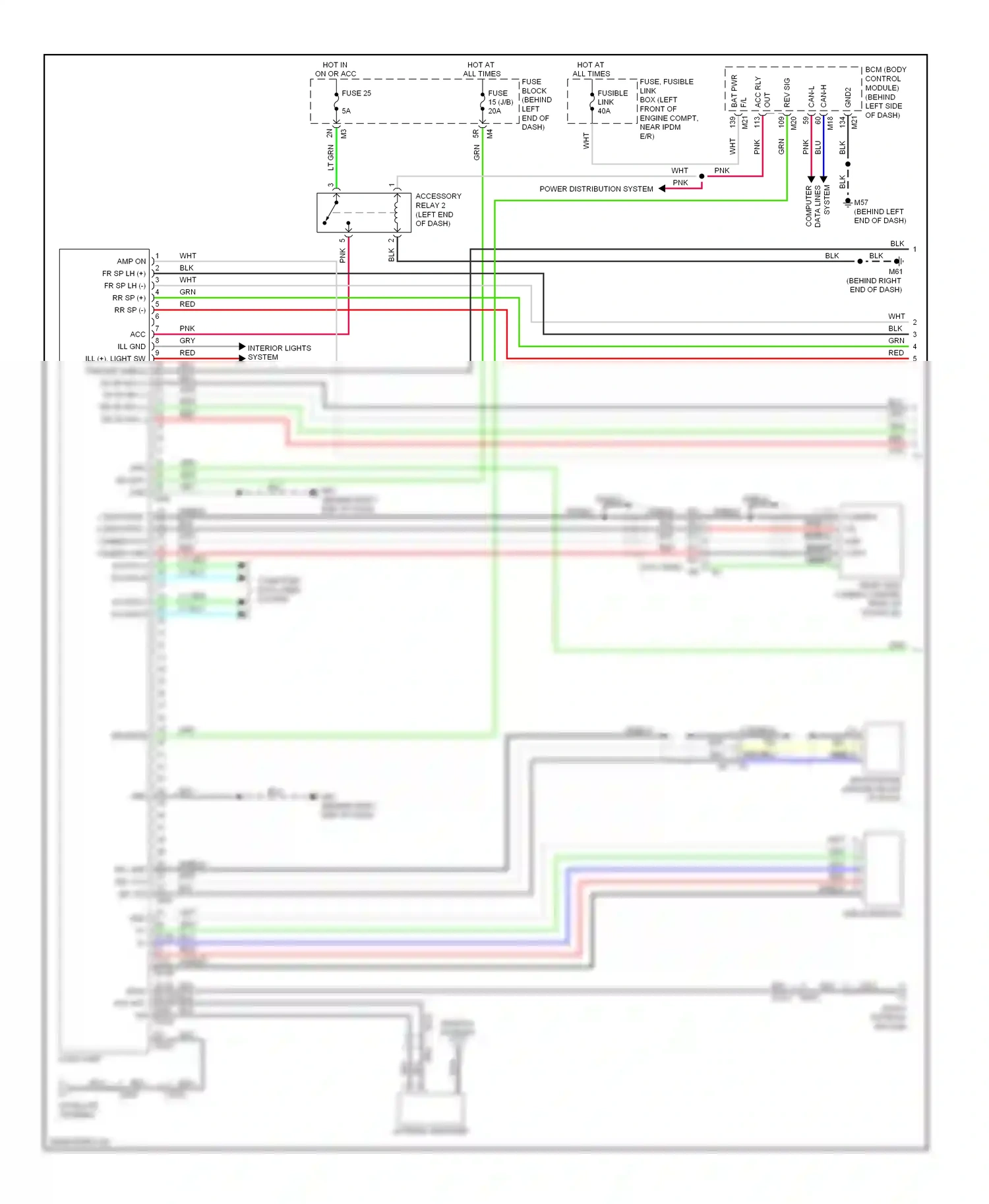 Wiring diagram shield shield for Nissan Altima L33 (2012-2015) (4 of 5)