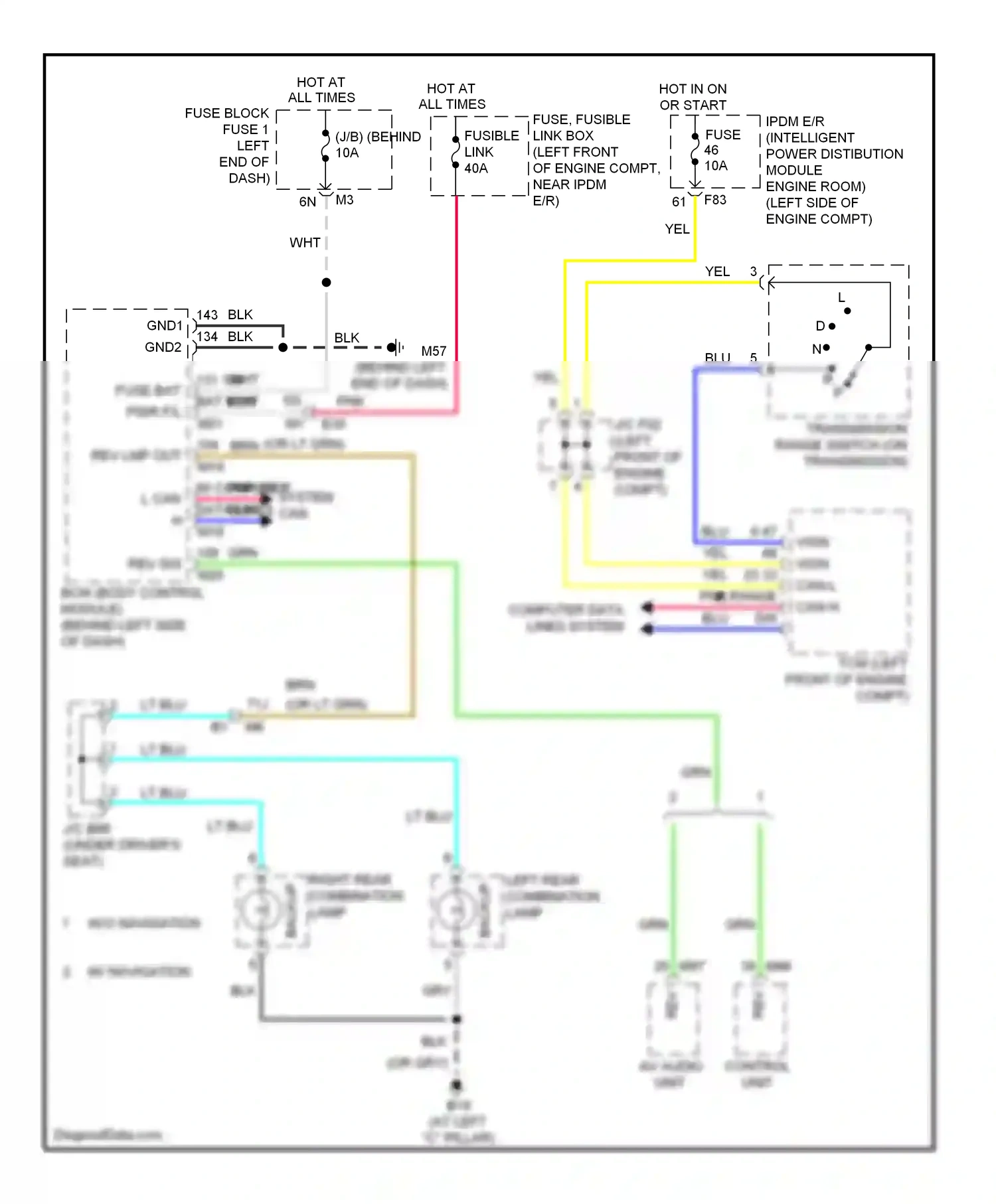 Wiring diagram w/ navigation for Nissan Altima L33 (2012-2015) (1 of 1)
