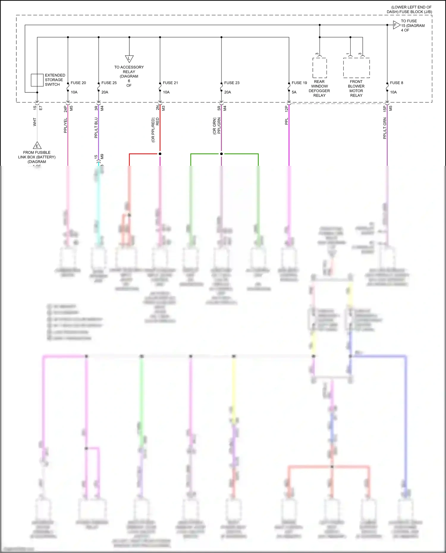 Wiring diagram front auxiliary input jacks control unit for Nissan Altima L34 facelift (2022-2024) (2 of 4)