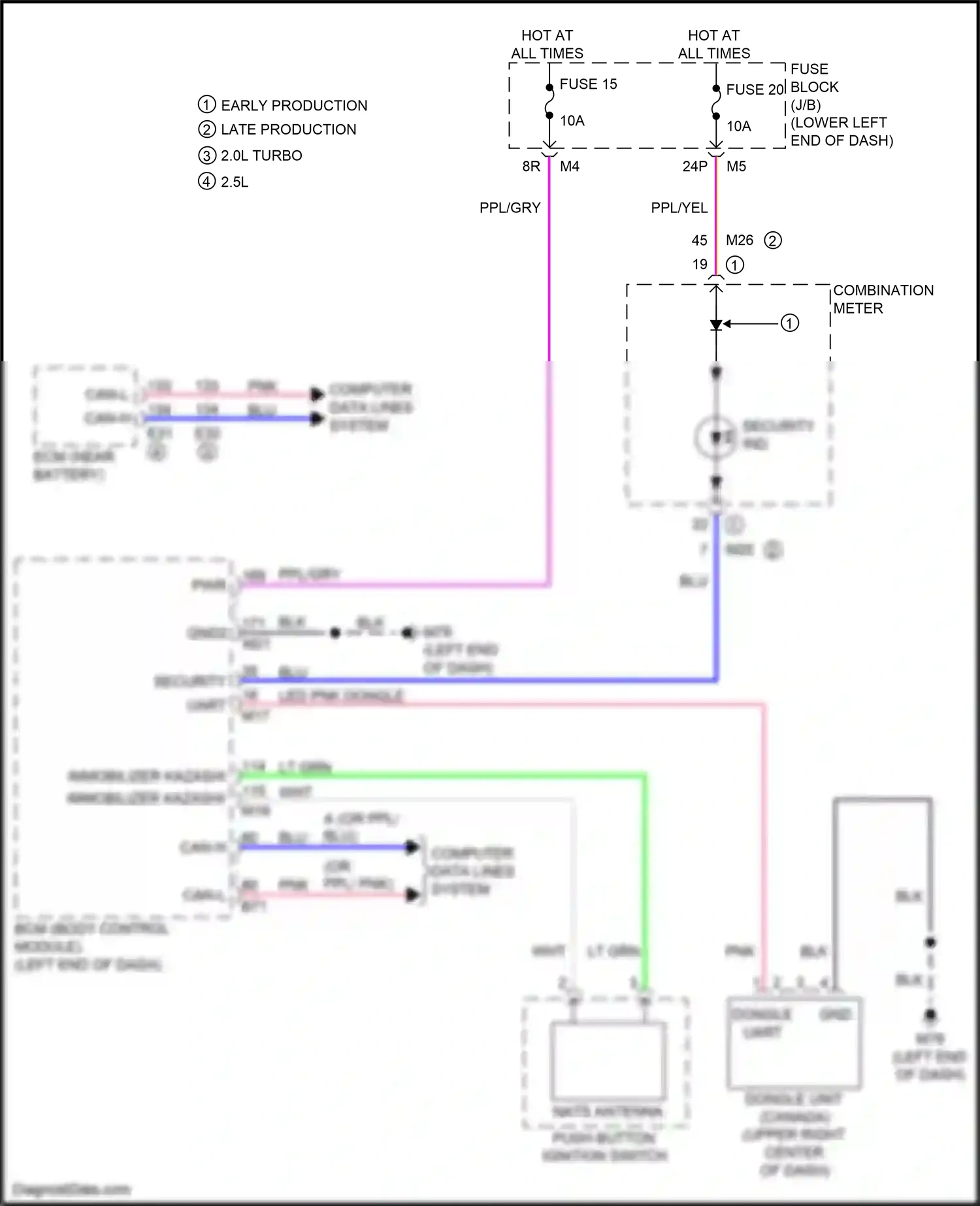 Wiring diagram push button ignition switch for Nissan Altima L34 facelift (2022-2024) (3 of 7)