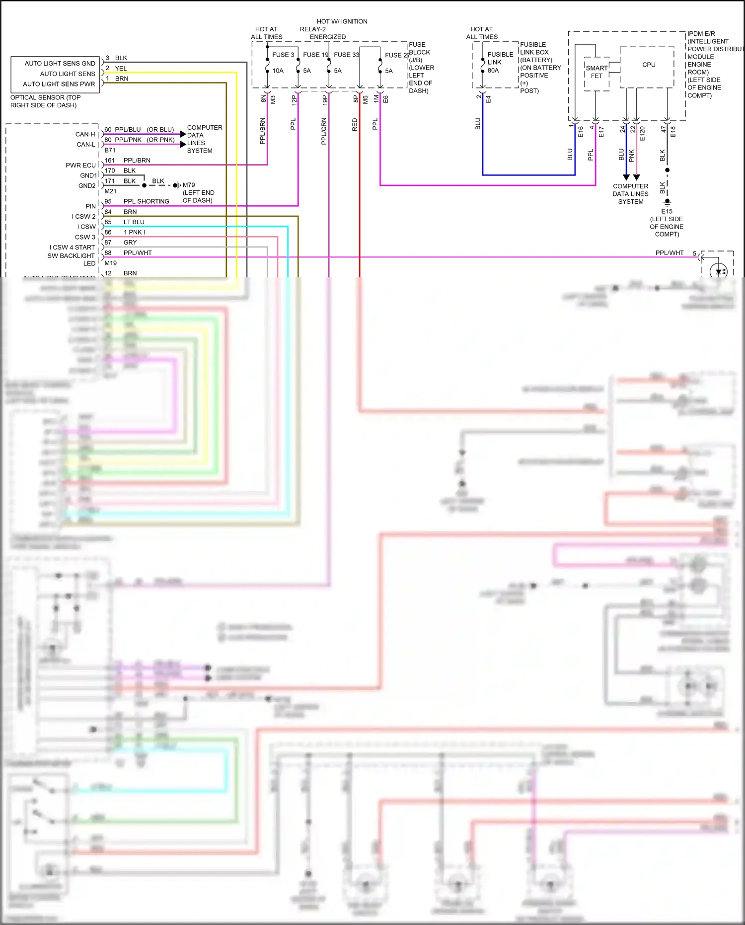 Wiring diagram push button ignition switch for Nissan Altima L34 facelift (2022-2024) (4 of 7)