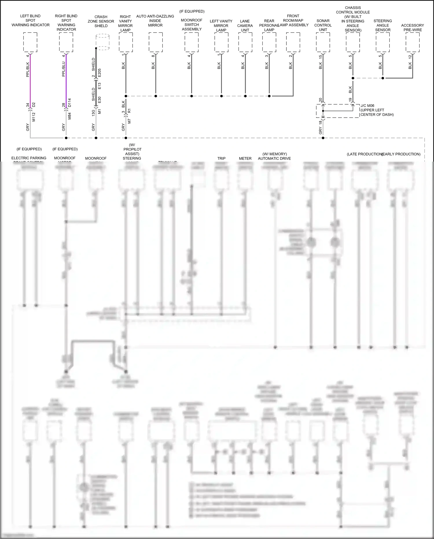 Wiring diagram steering angle sensor for Nissan Altima L34 facelift (2022-2024) (2 of 3)