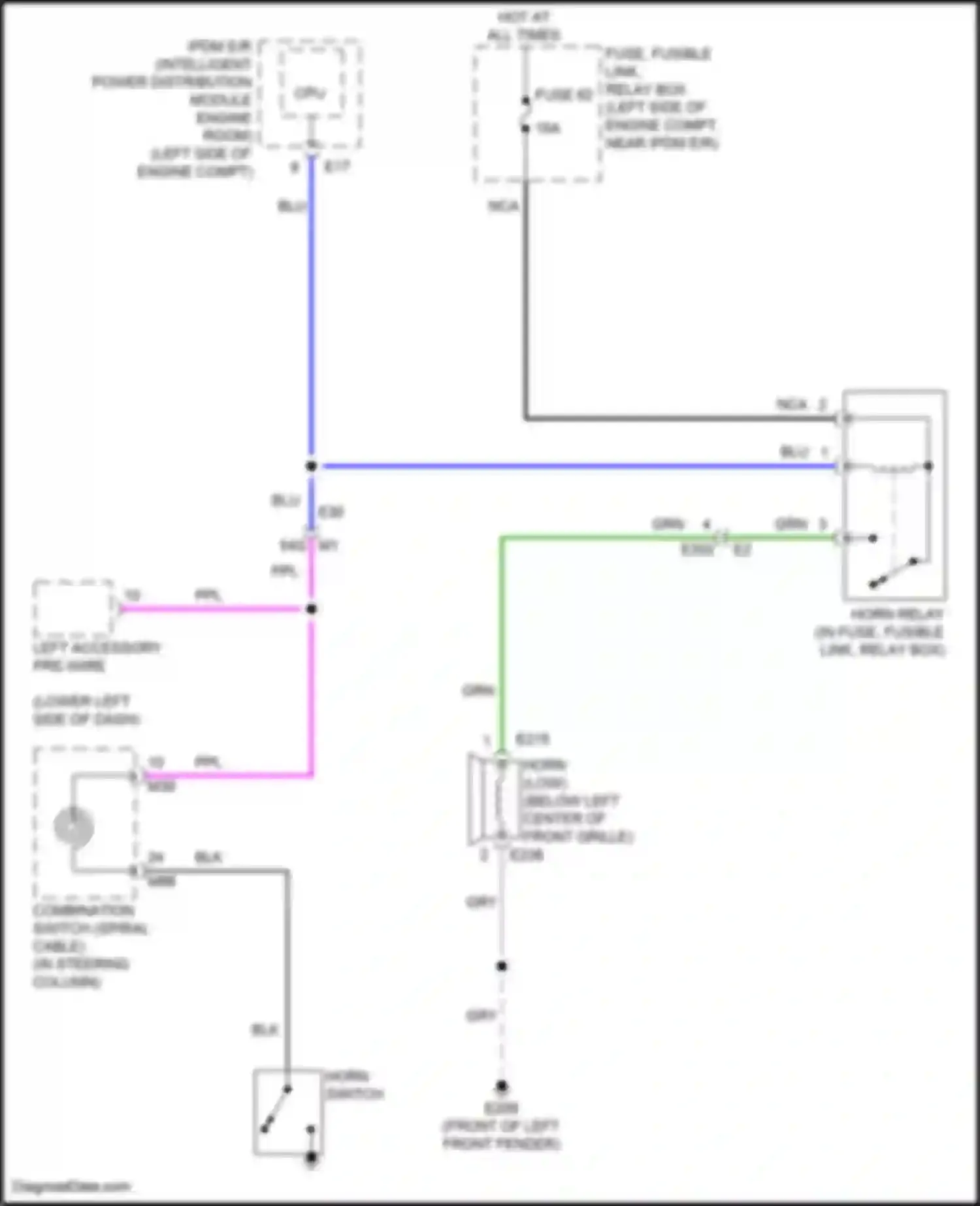 Wiring diagram fuse, fusible link, relay box for Nissan Altima L34 (2018-2024) (5 of 25)