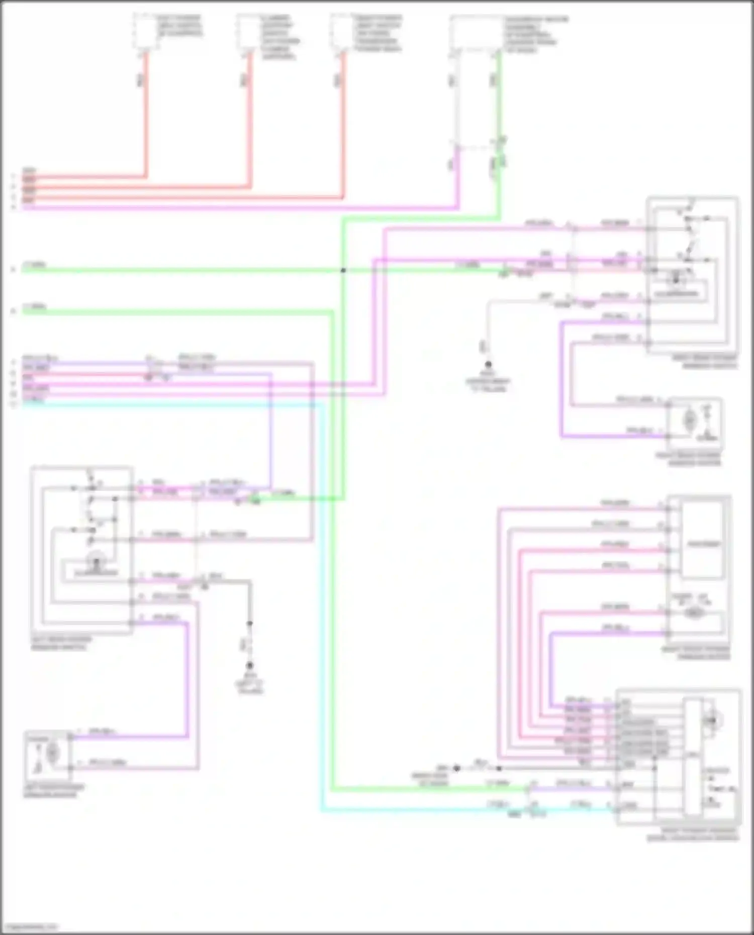 Wiring diagram right front power window motor for Nissan Altima L34 (2018-2024) (2 of 2)