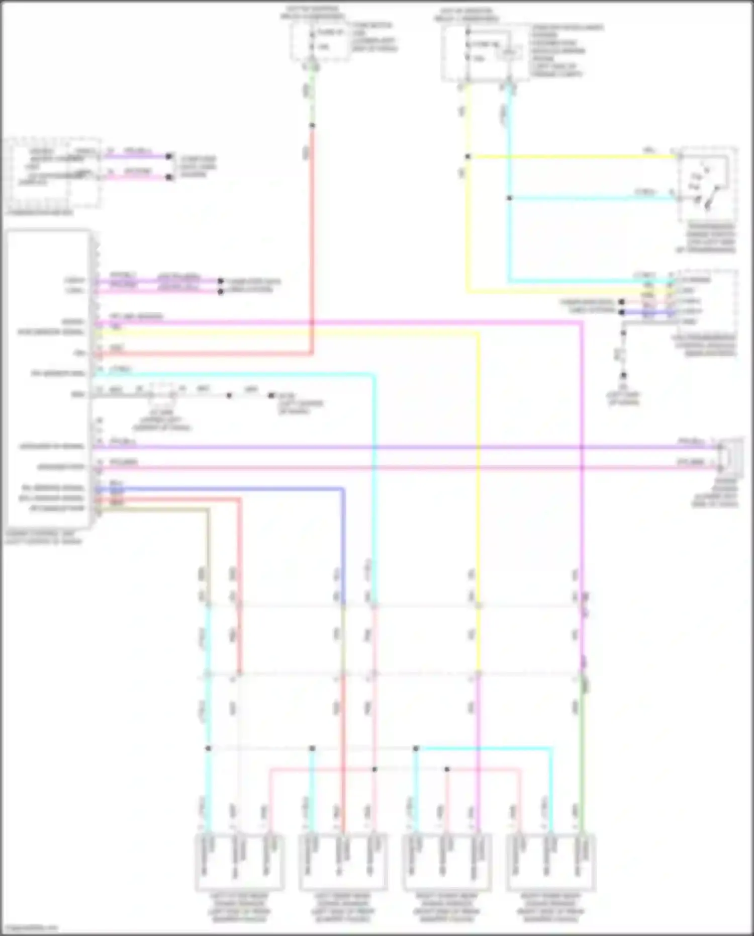 Wiring diagram right outer rear sonar sensor for Nissan Altima L34 (2018-2024) (1 of 1)