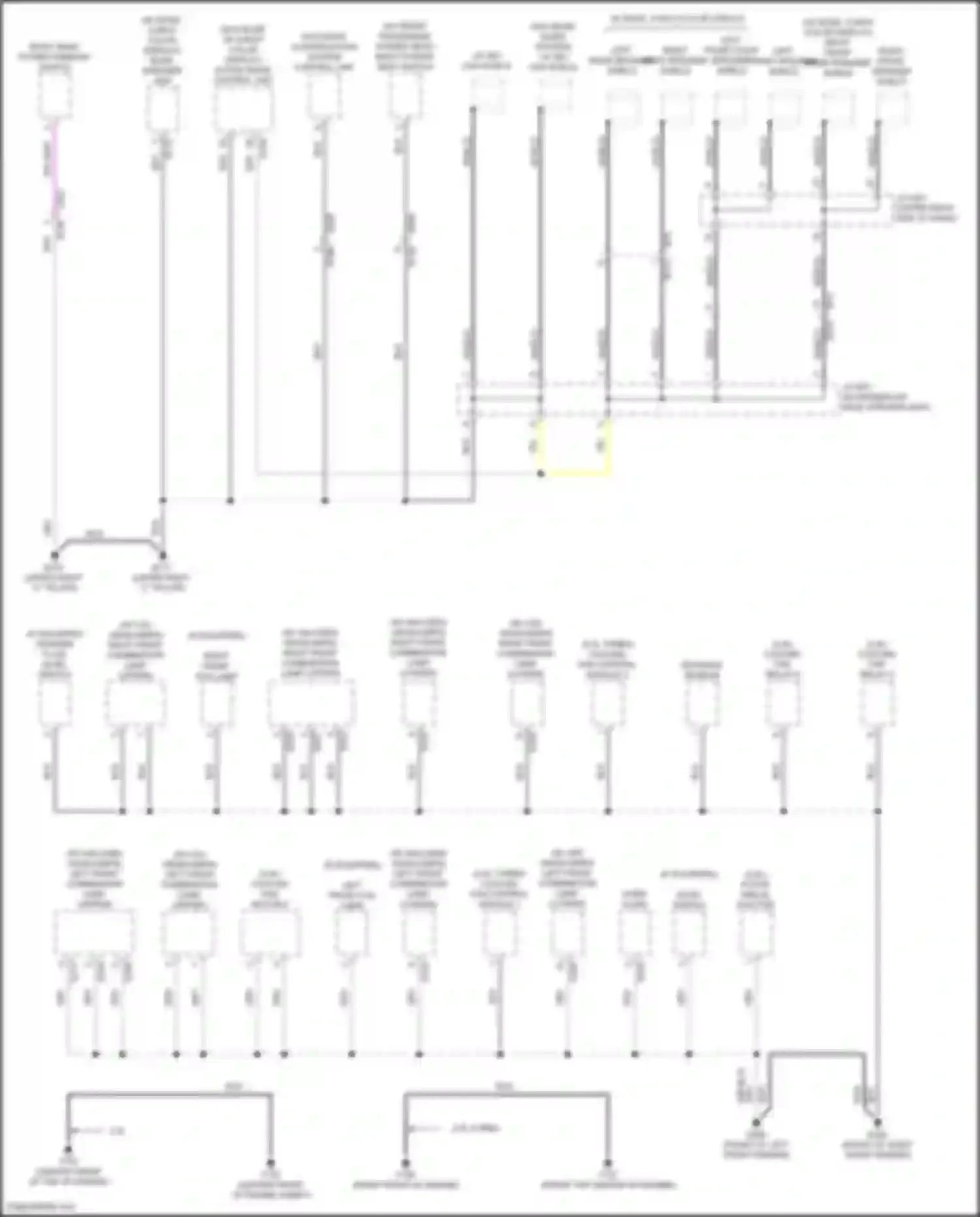 Wiring diagram right rear power window switch for Nissan Altima L34 (2018-2024) (1 of 3)