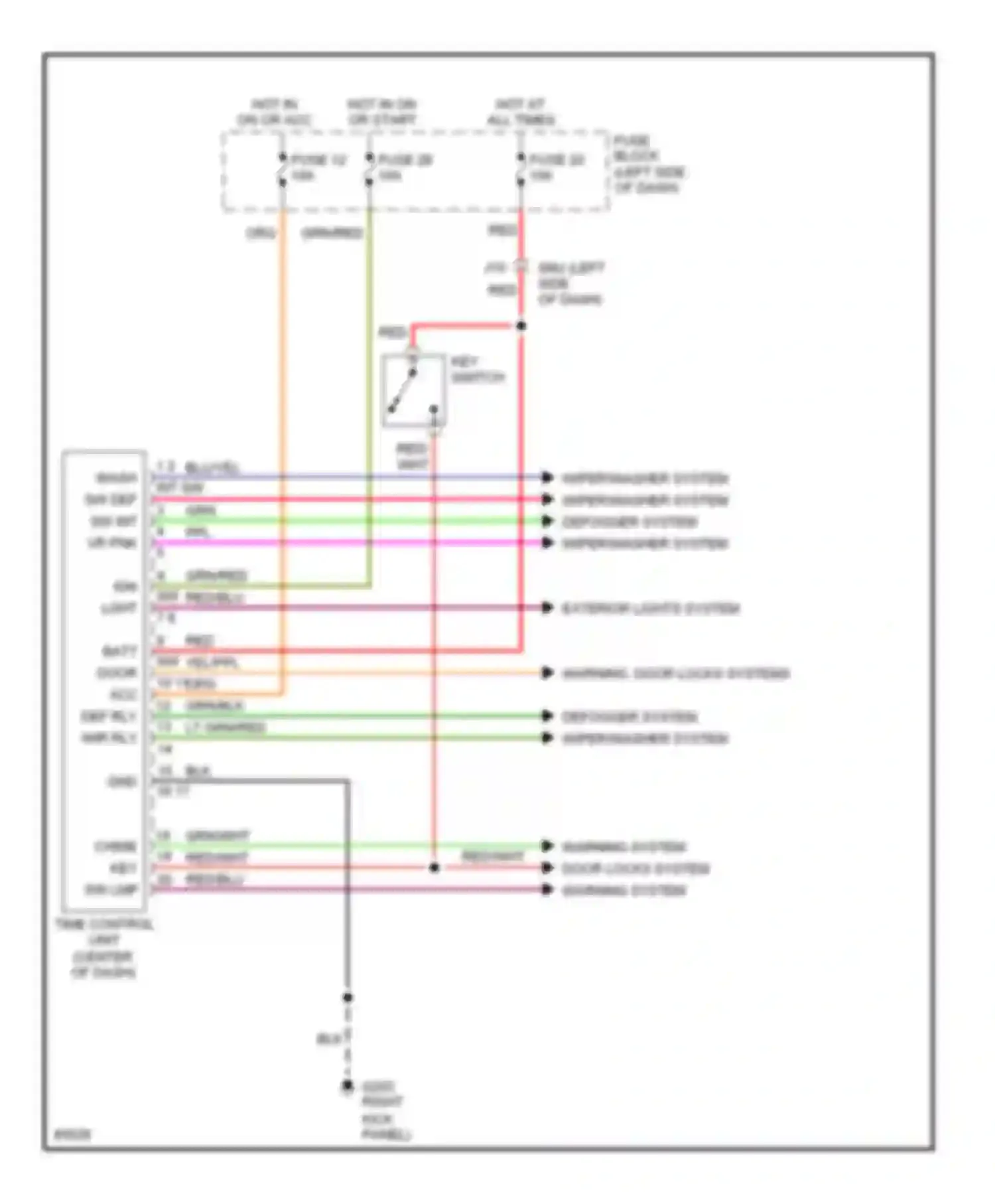Altima Nissan U13 (1992-1997): Time control unit circuit