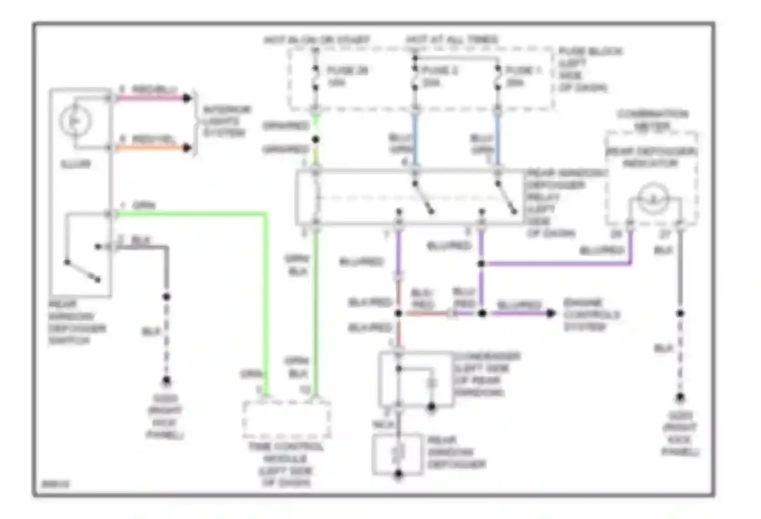 Altima Nissan U13 (1992-1997): Defogger circuit