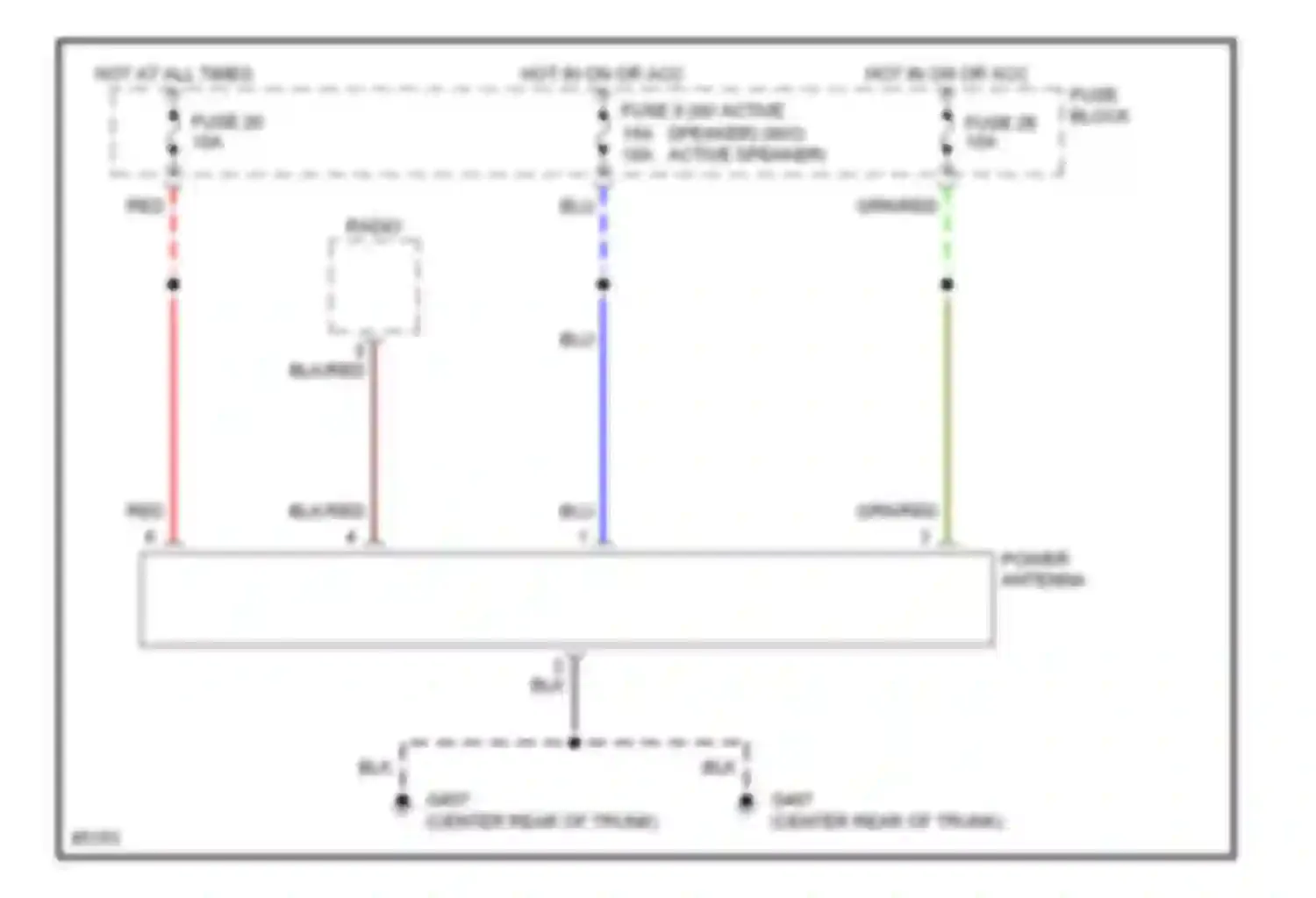 Altima Nissan U13 (1992-1997): Power antenna circuit