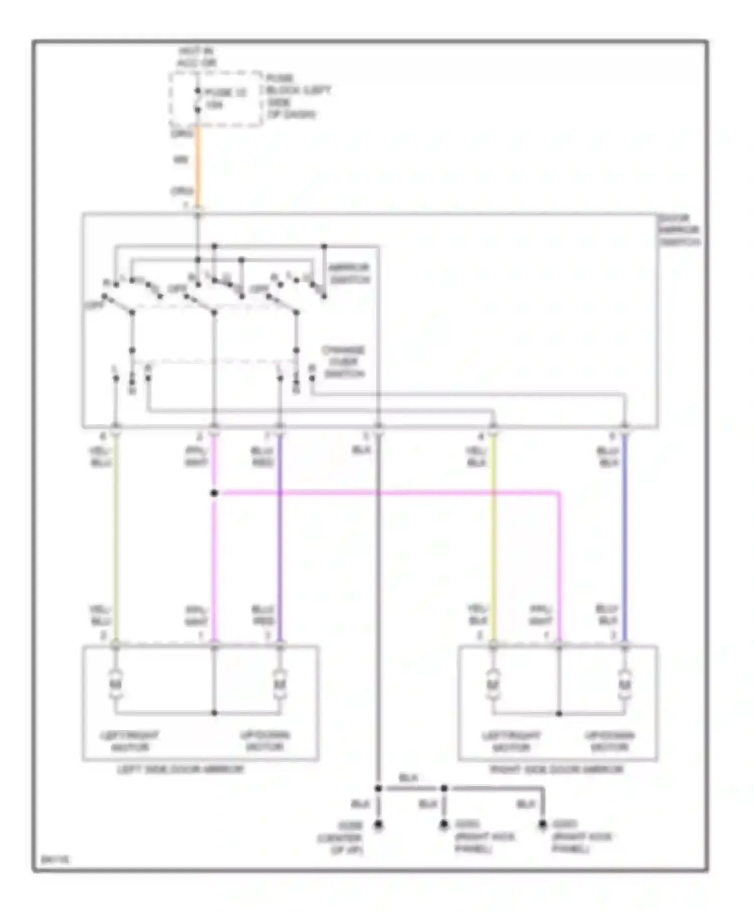 Altima Nissan U13 (1992-1997): Power mirror circuit