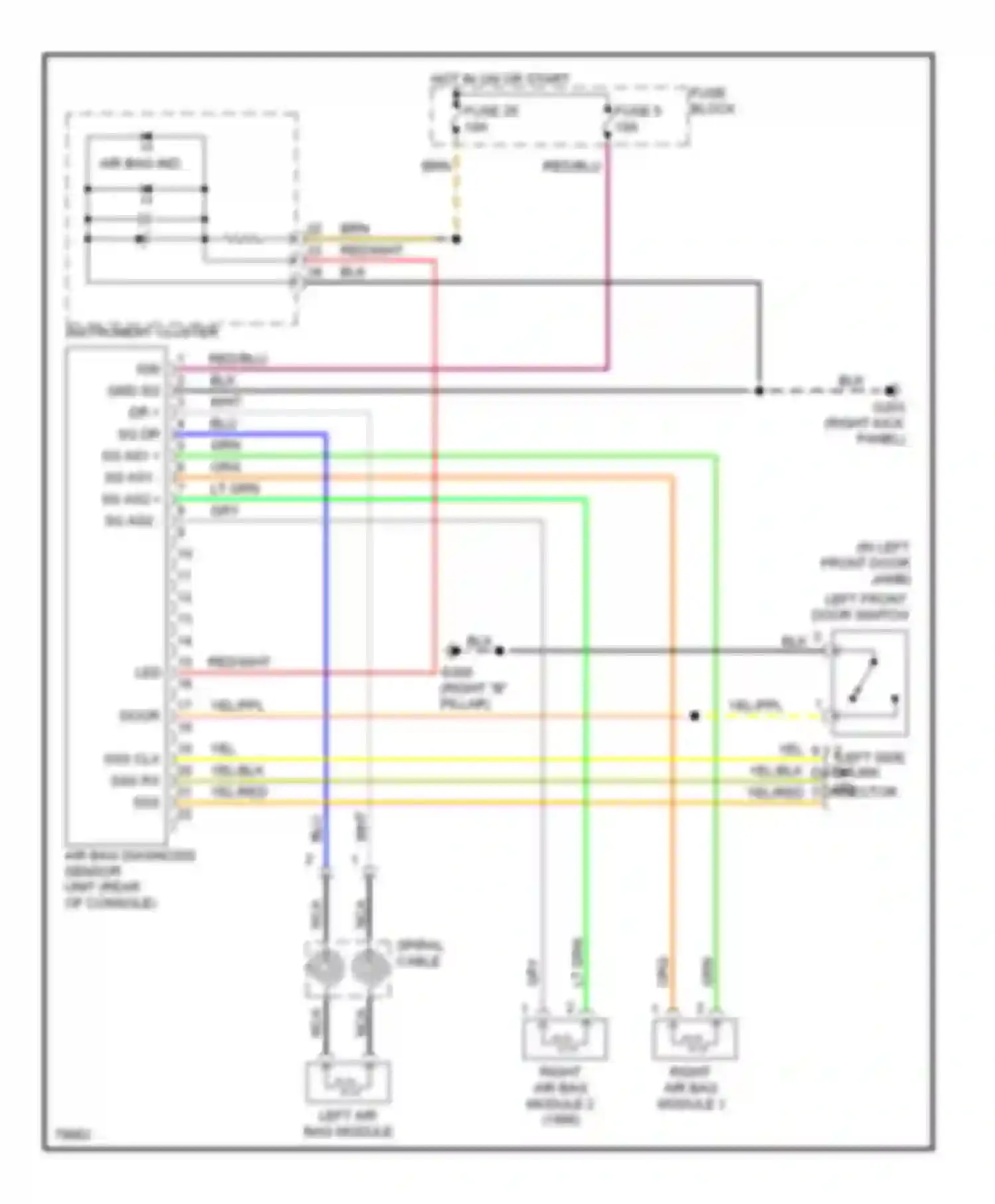 Altima Nissan U13 (1992-1997): Supplemental restraint circuit