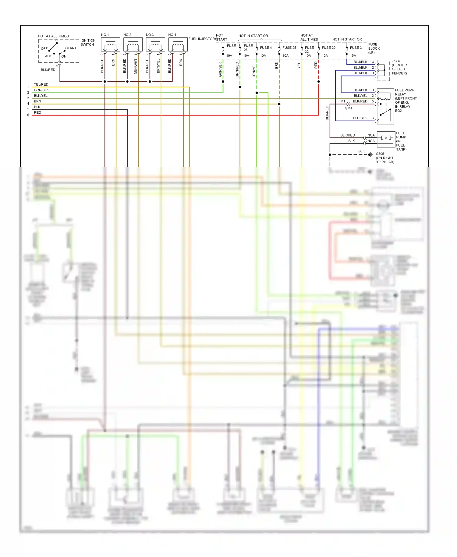 Wiring diagram ignition switch for Nissan Altima U13 (1992-1997) (6 of 6)