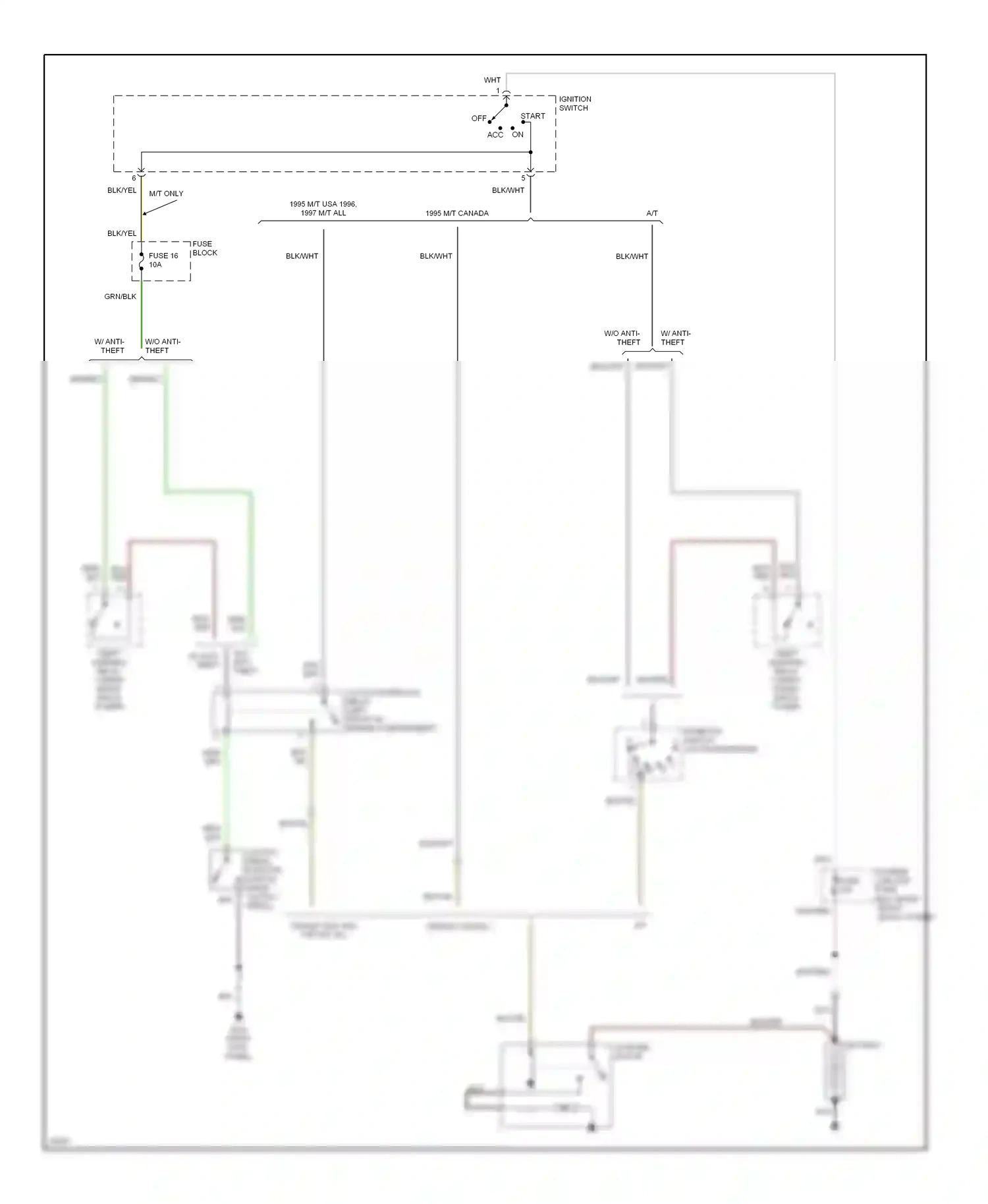 Wiring diagram ignition switch for Nissan Altima U13 (1992-1997) (5 of 6)