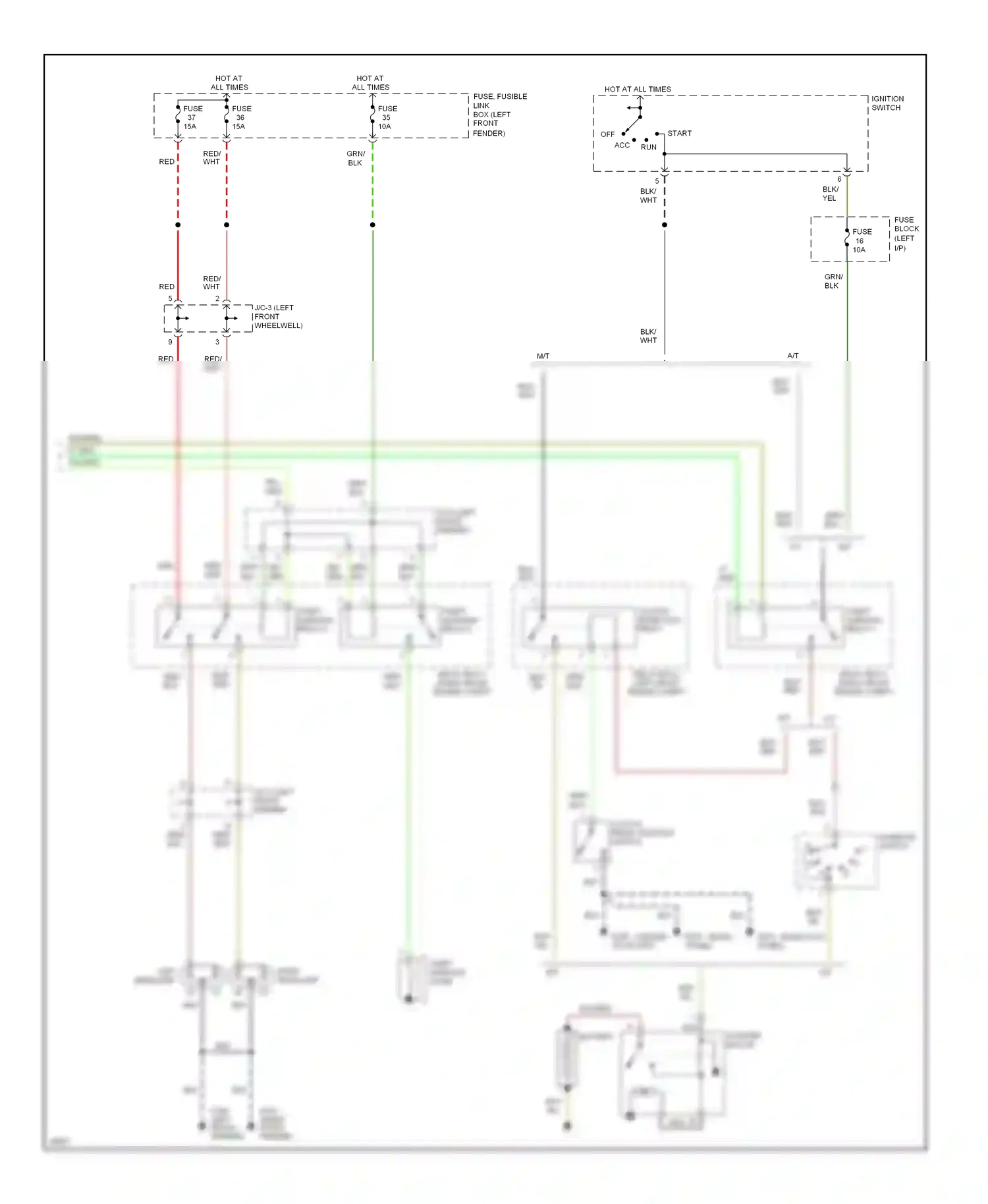 Wiring diagram ignition switch for Nissan Altima U13 (1992-1997) (1 of 6)
