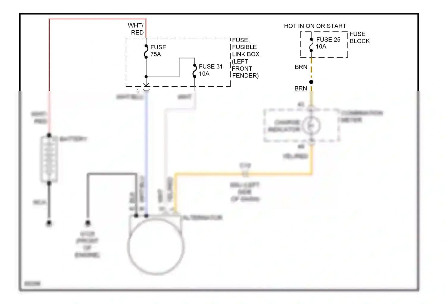 Wiring diagram left front for Nissan Altima U13 (1992-1997) (1 of 1)