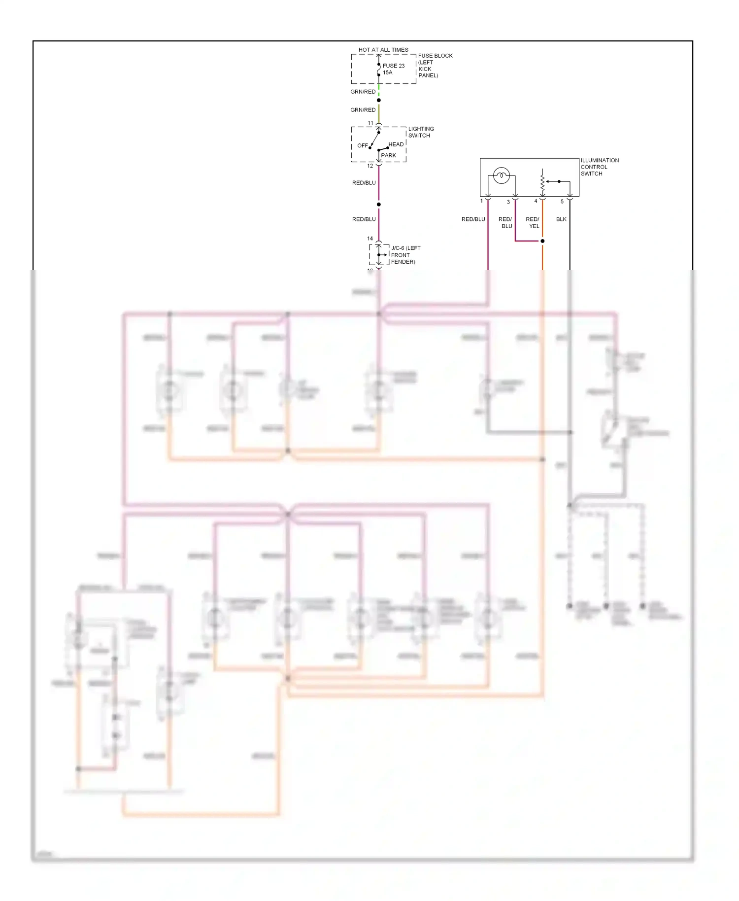 Wiring diagram push control module for Nissan Altima U13 (1992-1997) (3 of 3)