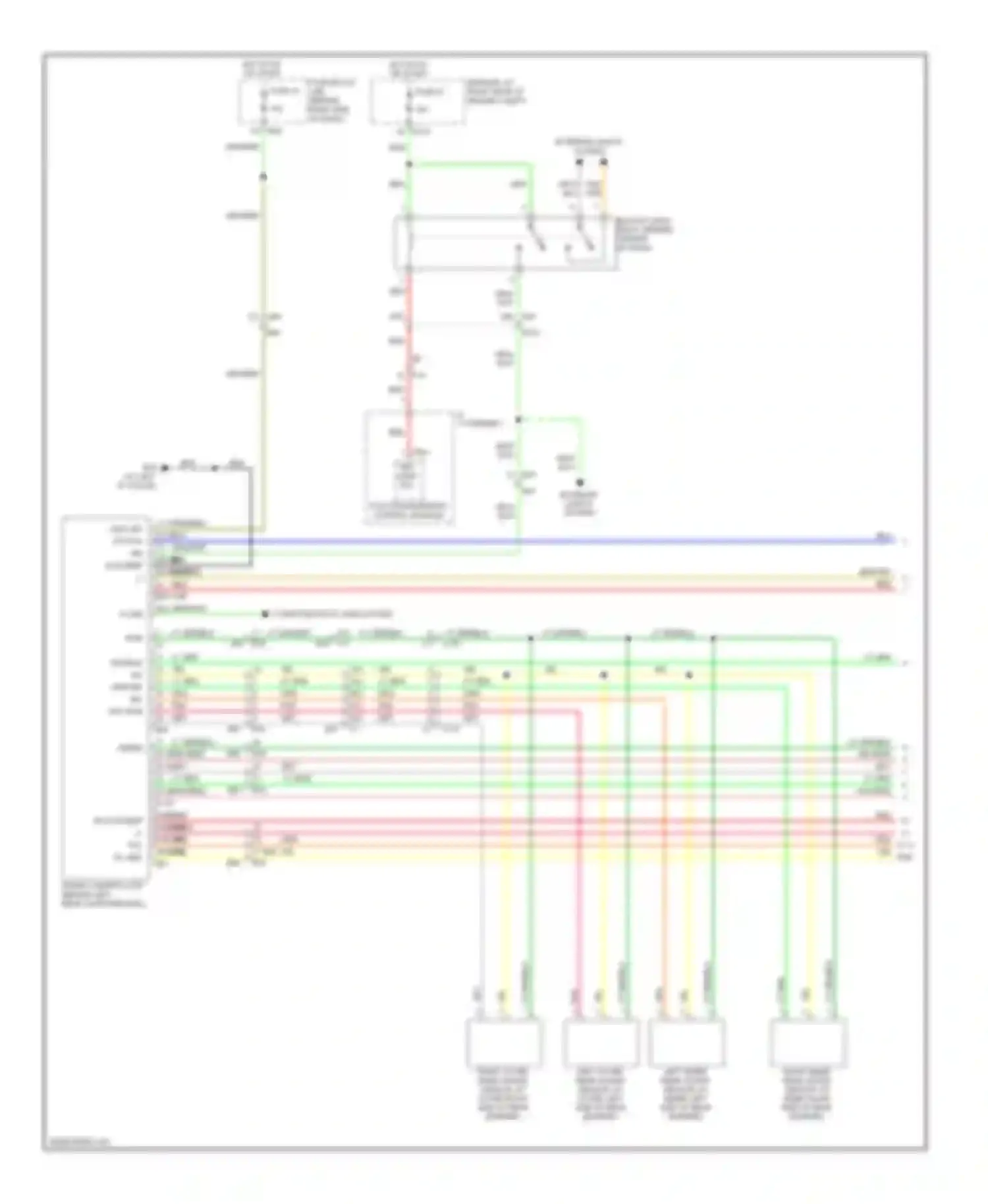 Armada Nissan I facelift (2007-2016): Front & rear sonar circuit (1 of 2)