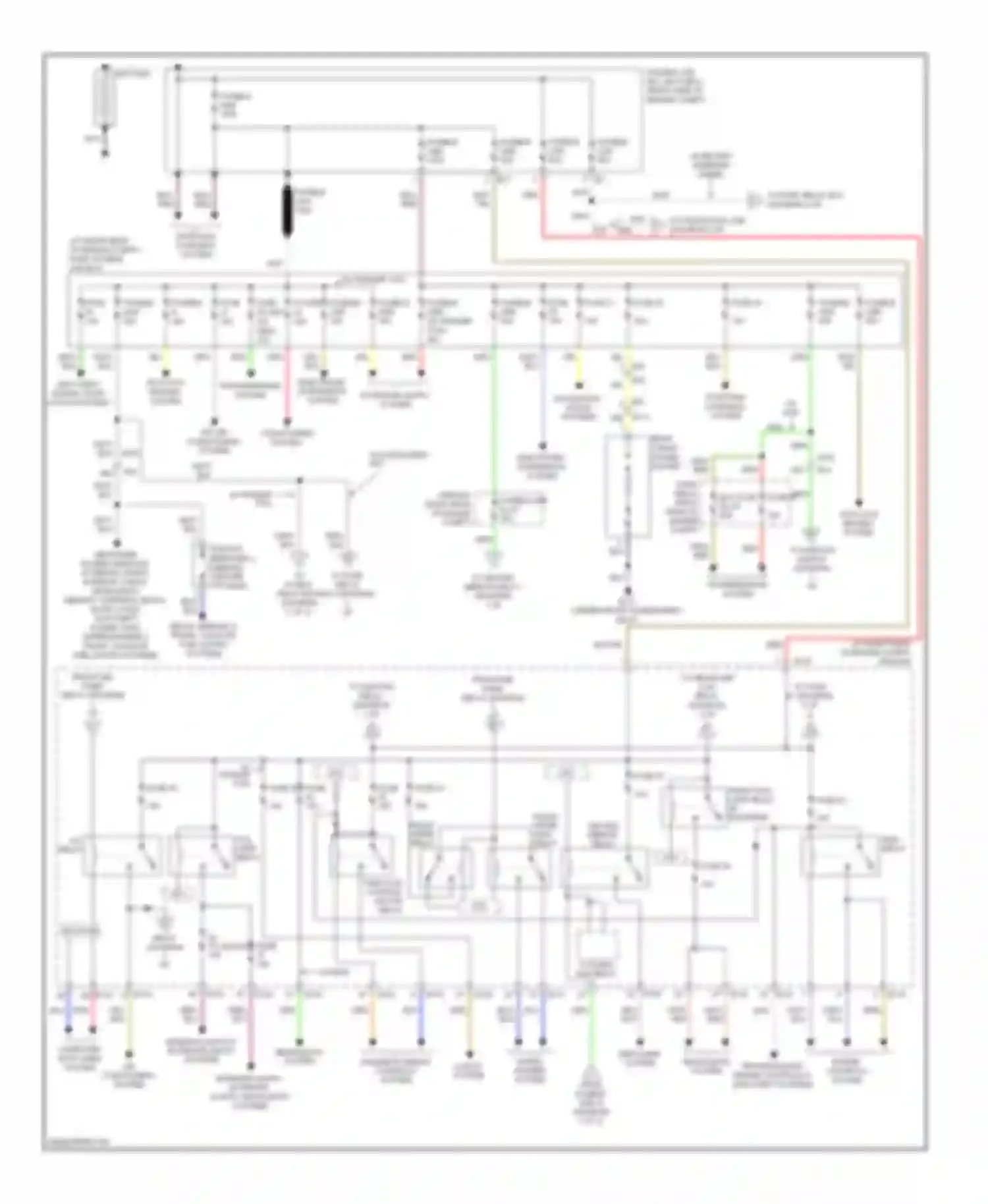 Armada Nissan I facelift (2007-2016): Power distribution circuit (1 of 2)