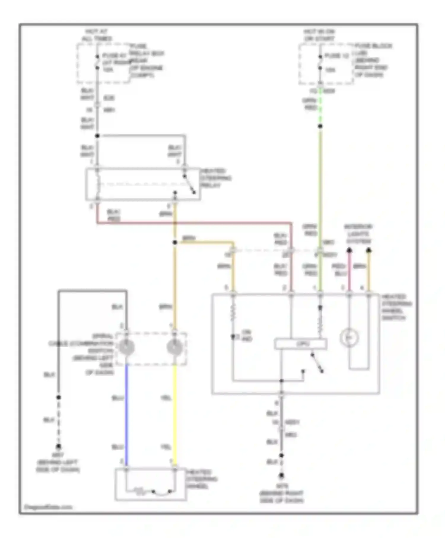 Armada Nissan I facelift (2007-2016): Heated steering wheel circuit
