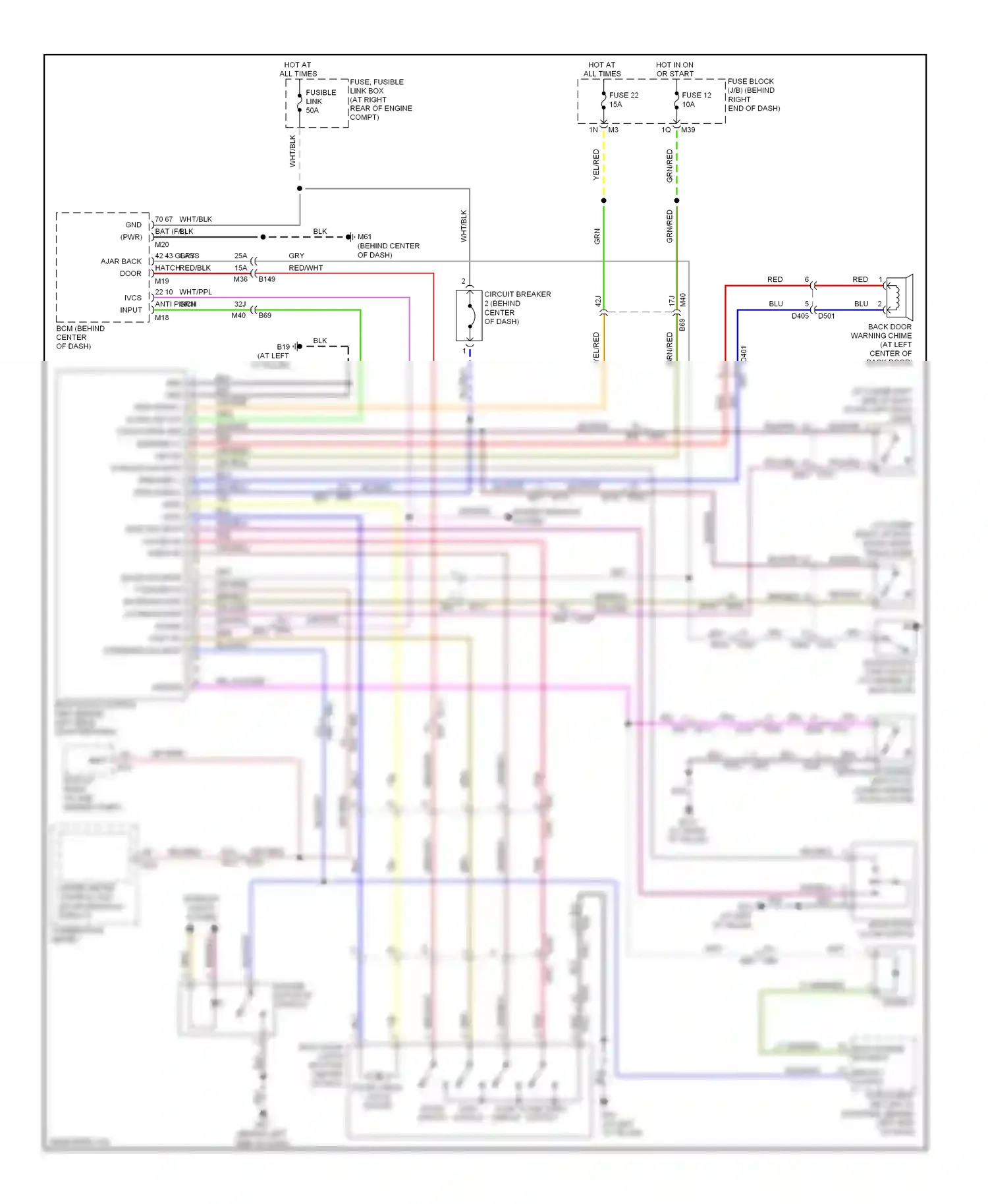 Wiring diagram half close open ajar switch switch switch switch for Nissan Armada I facelift (2007-2016) (1 of 1)