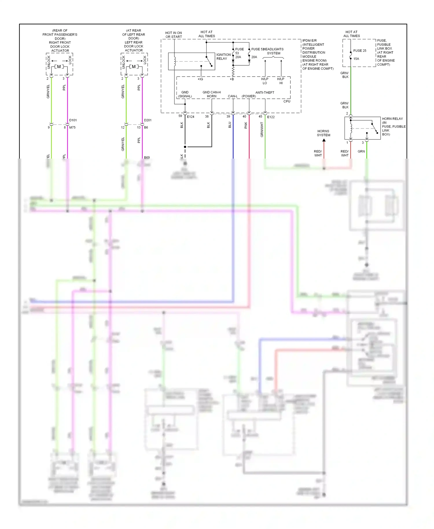 Wiring diagram headlights system for Nissan Armada I facelift (2007-2016) (4 of 4)