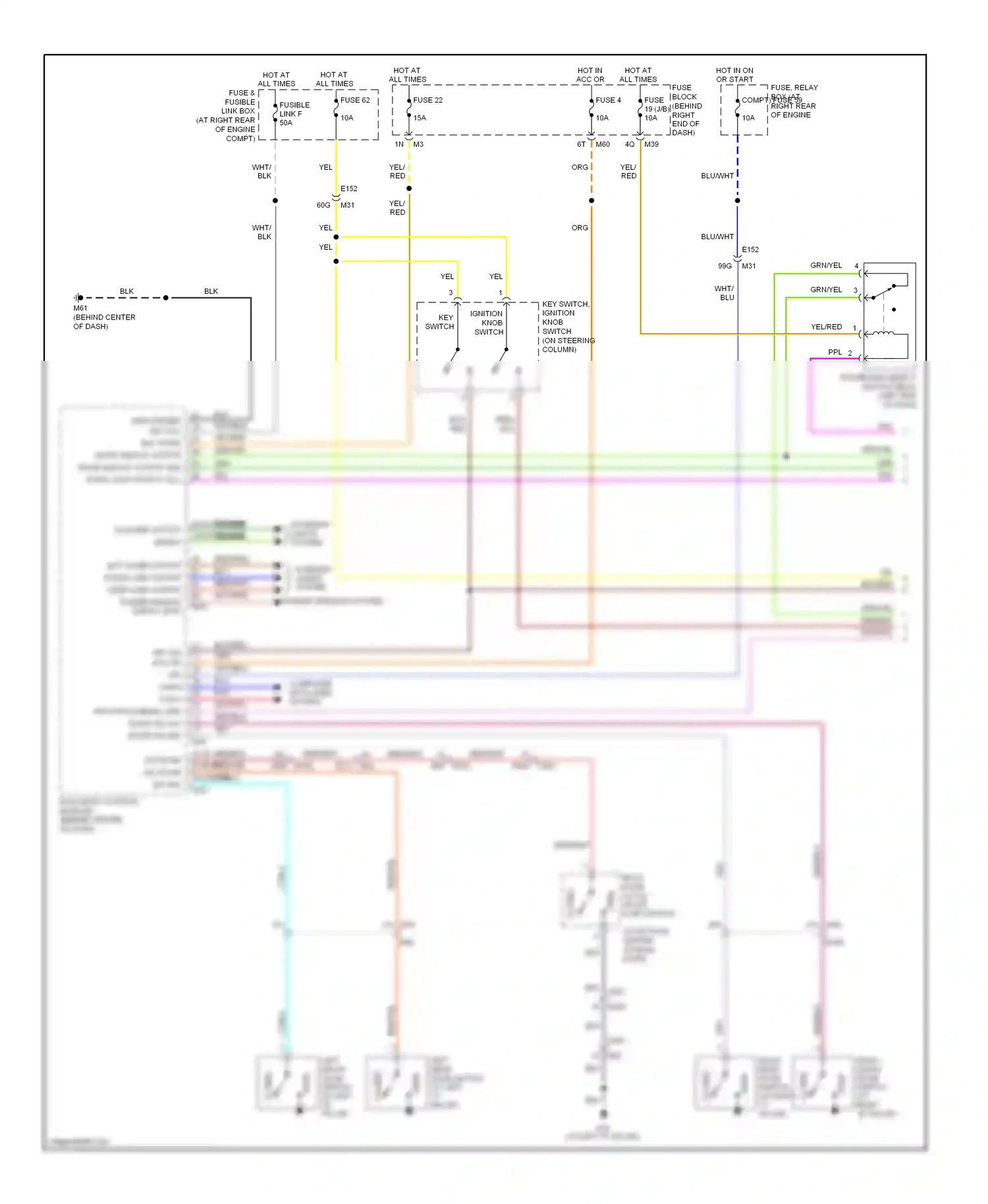 Wiring diagram ignition knob switch for Nissan Armada I facelift (2007-2016) (1 of 2)