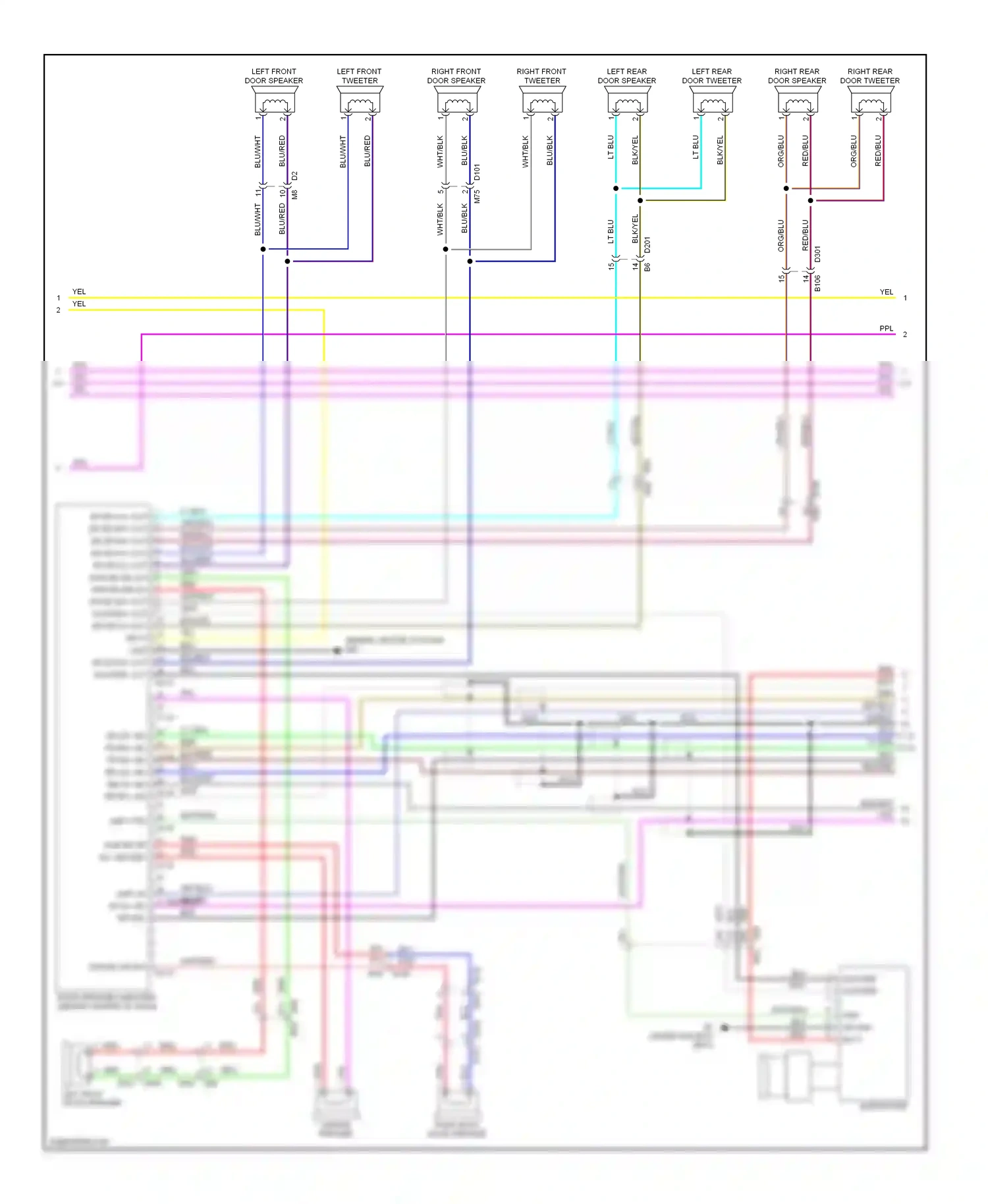Wiring diagram right front tweeter for Nissan Armada I facelift (2007-2016) (3 of 4)