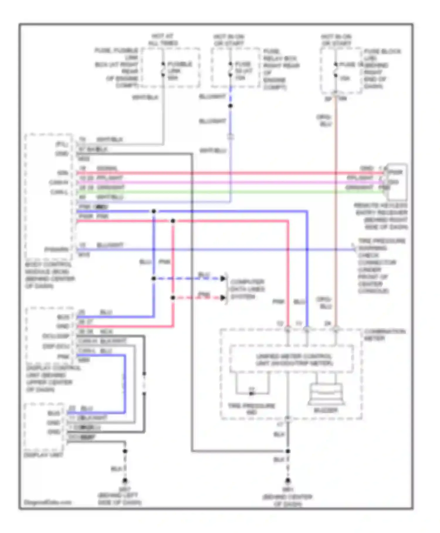 Armada Nissan I (2003-2007): Tire pressure monitoring circuit