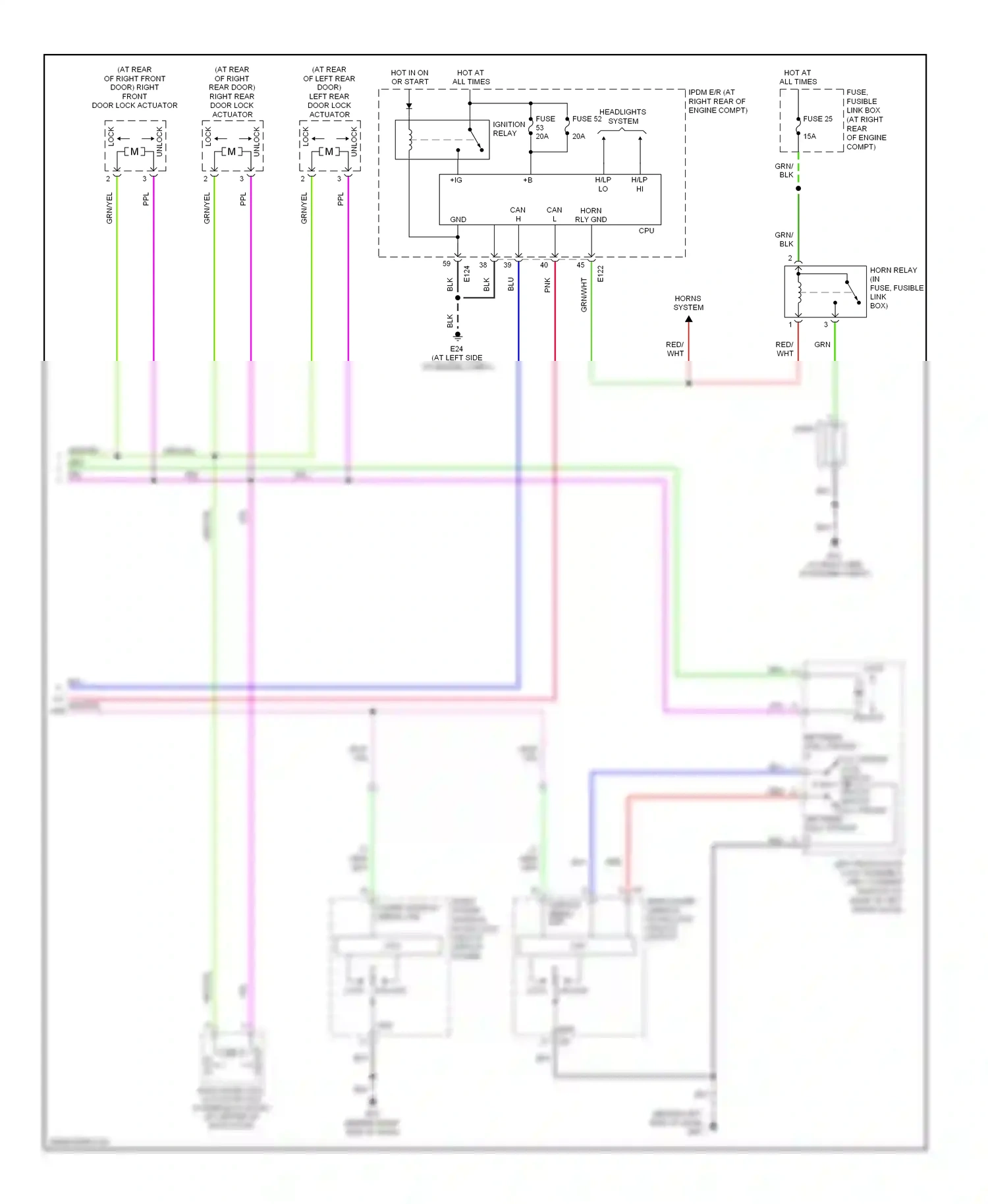 Wiring diagram headlights system for Nissan Armada I (2003-2007) (3 of 3)