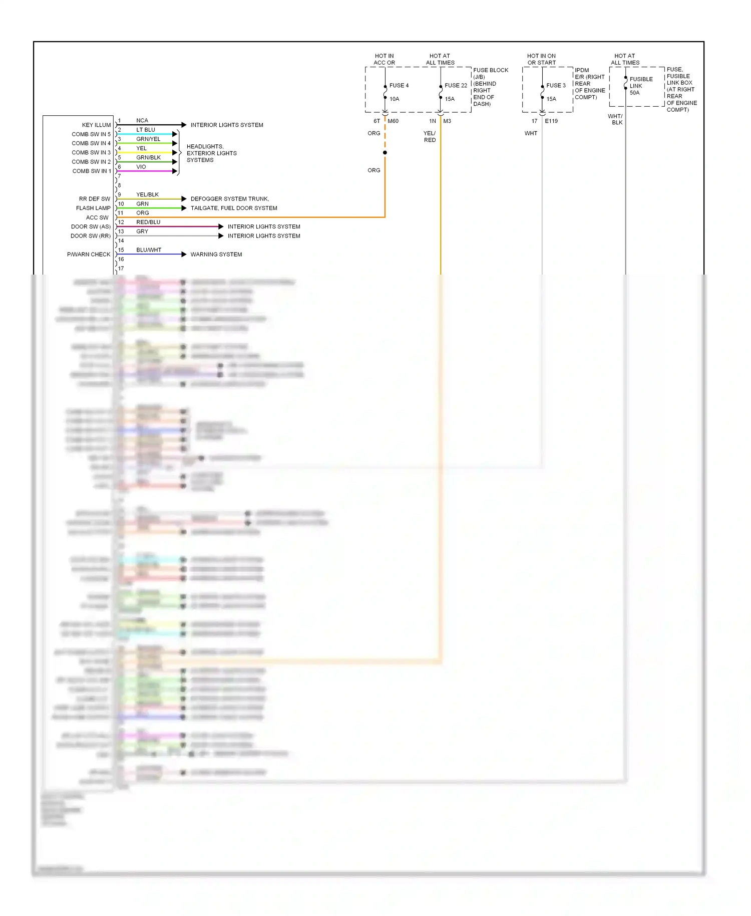 Wiring diagram interior lights system interior lights system interior lights system for Nissan Armada I (2003-2007) (1 of 1)