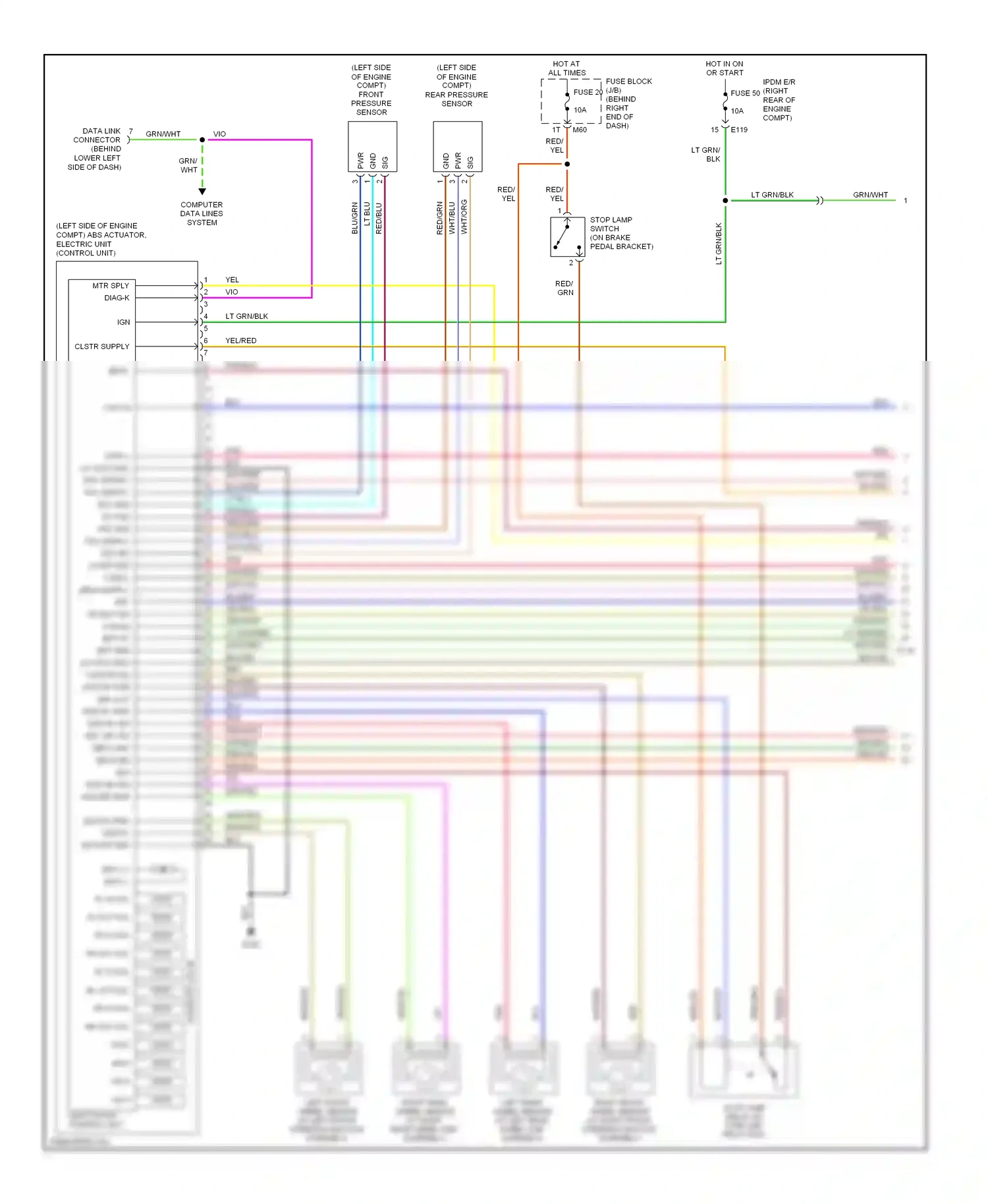 Wiring diagram left front wheel sensor for Nissan Armada I (2003-2007) (1 of 1)