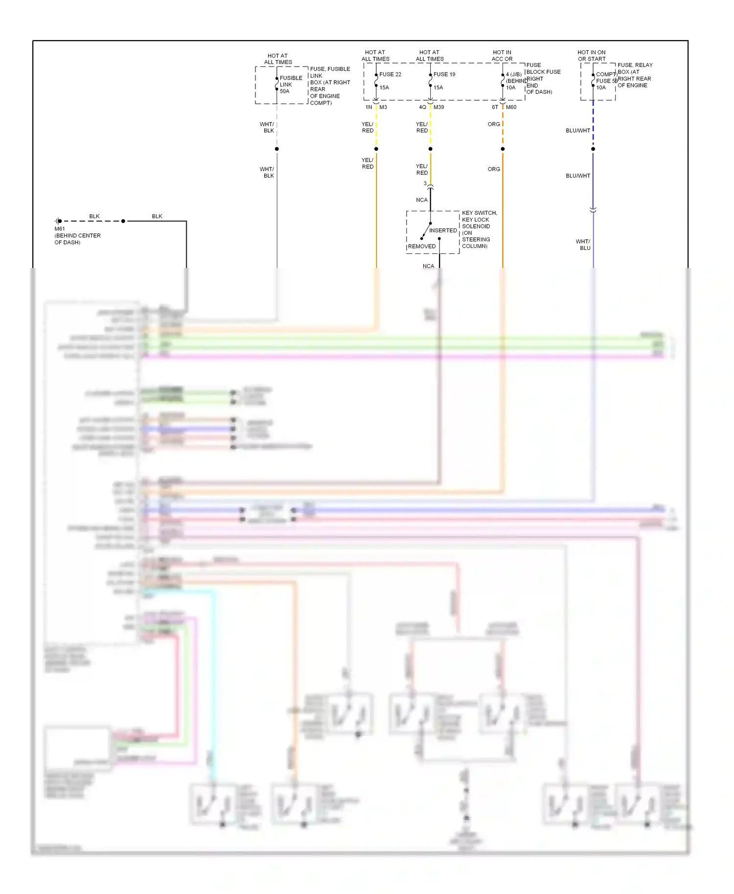 Wiring diagram power windows system for Nissan Armada I (2003-2007) (2 of 3)