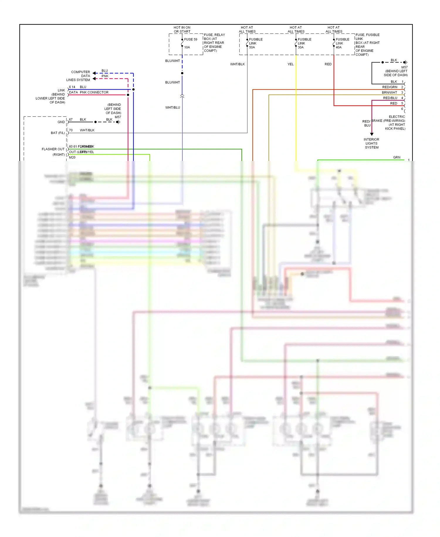 Wiring diagram right front combination lamp for Nissan Armada I (2003-2007) (1 of 3)