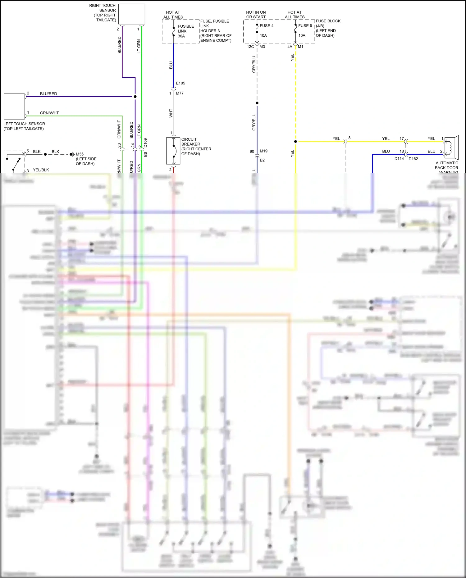 Wiring diagram close switch for Nissan Armada II (2016-2020) (1 of 2)