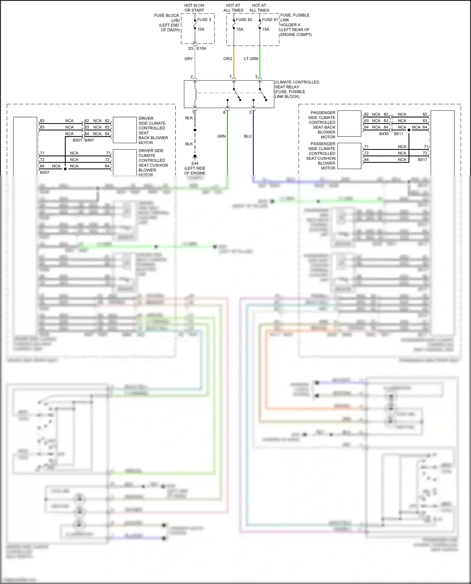 Wiring diagram driver side climate controlled seat control unit for Nissan Armada II (2016-2020) (1 of 1)