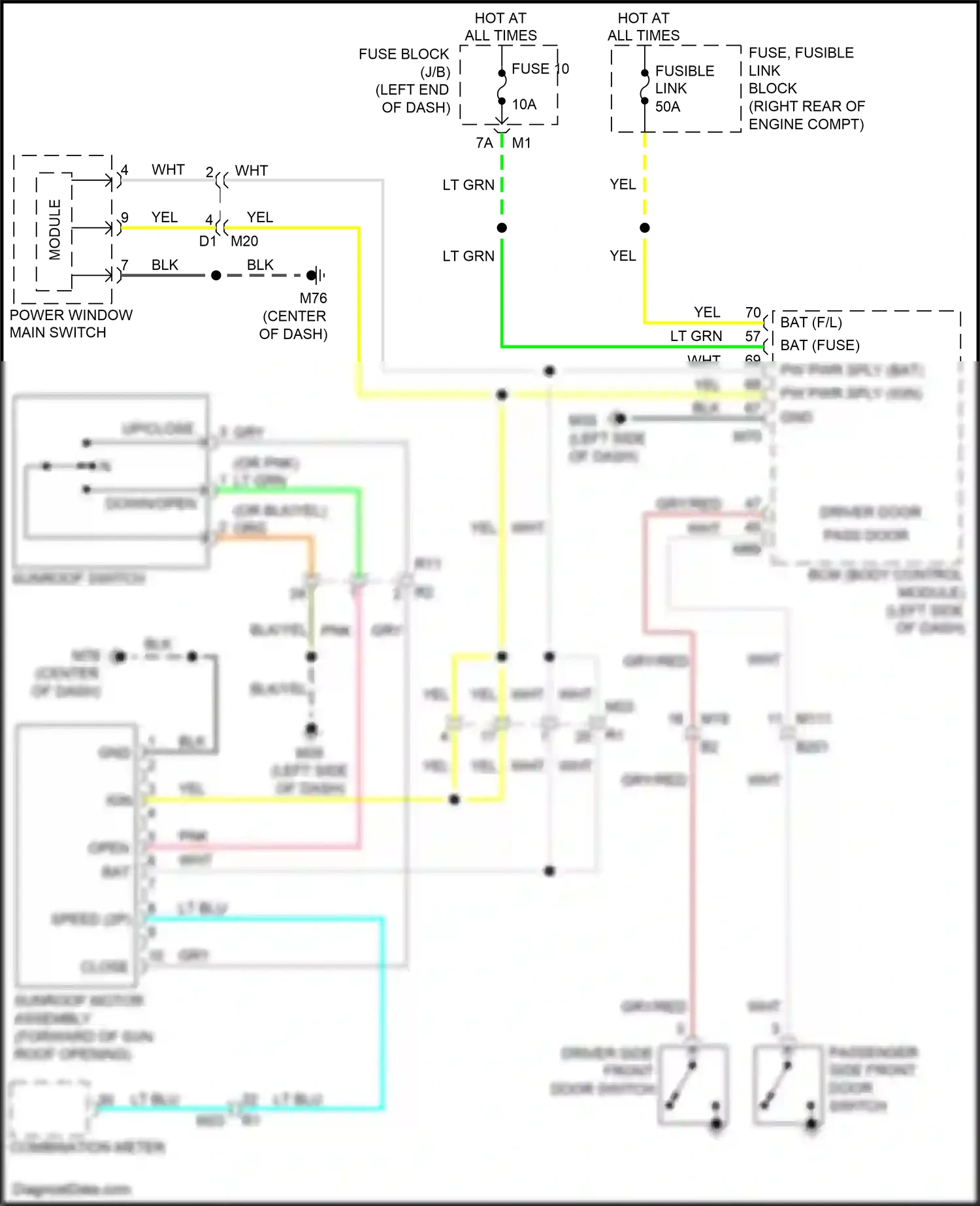 Wiring diagram driver side front door switch for Nissan Armada II (2016-2020) (6 of 7)
