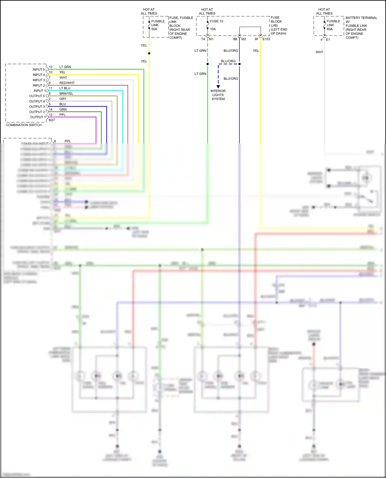 Wiring diagram hazard switch for Nissan Armada II (2016-2020) (1 of 2)