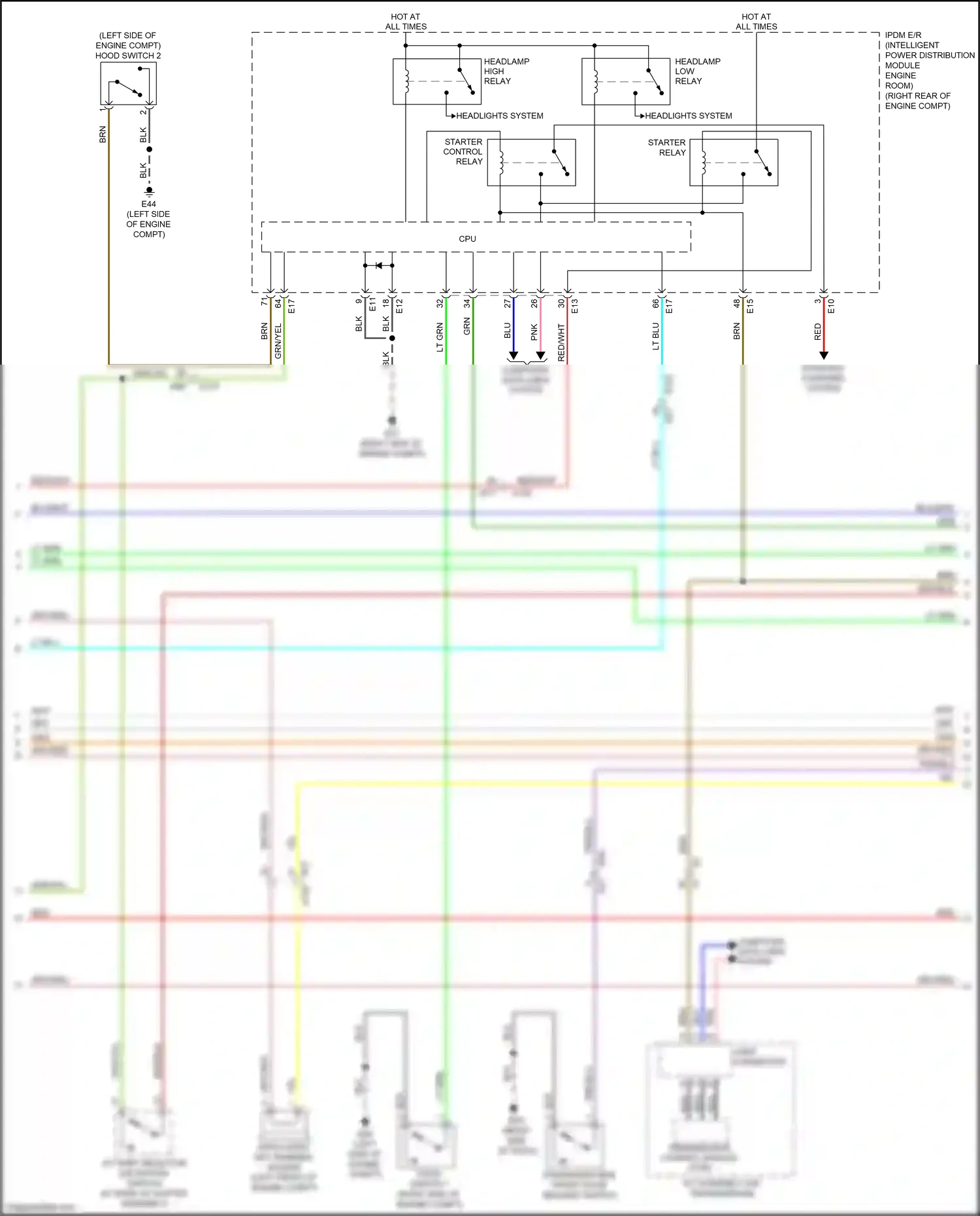 Wiring diagram headlights system for Nissan Armada II (2016-2020) (2 of 5)
