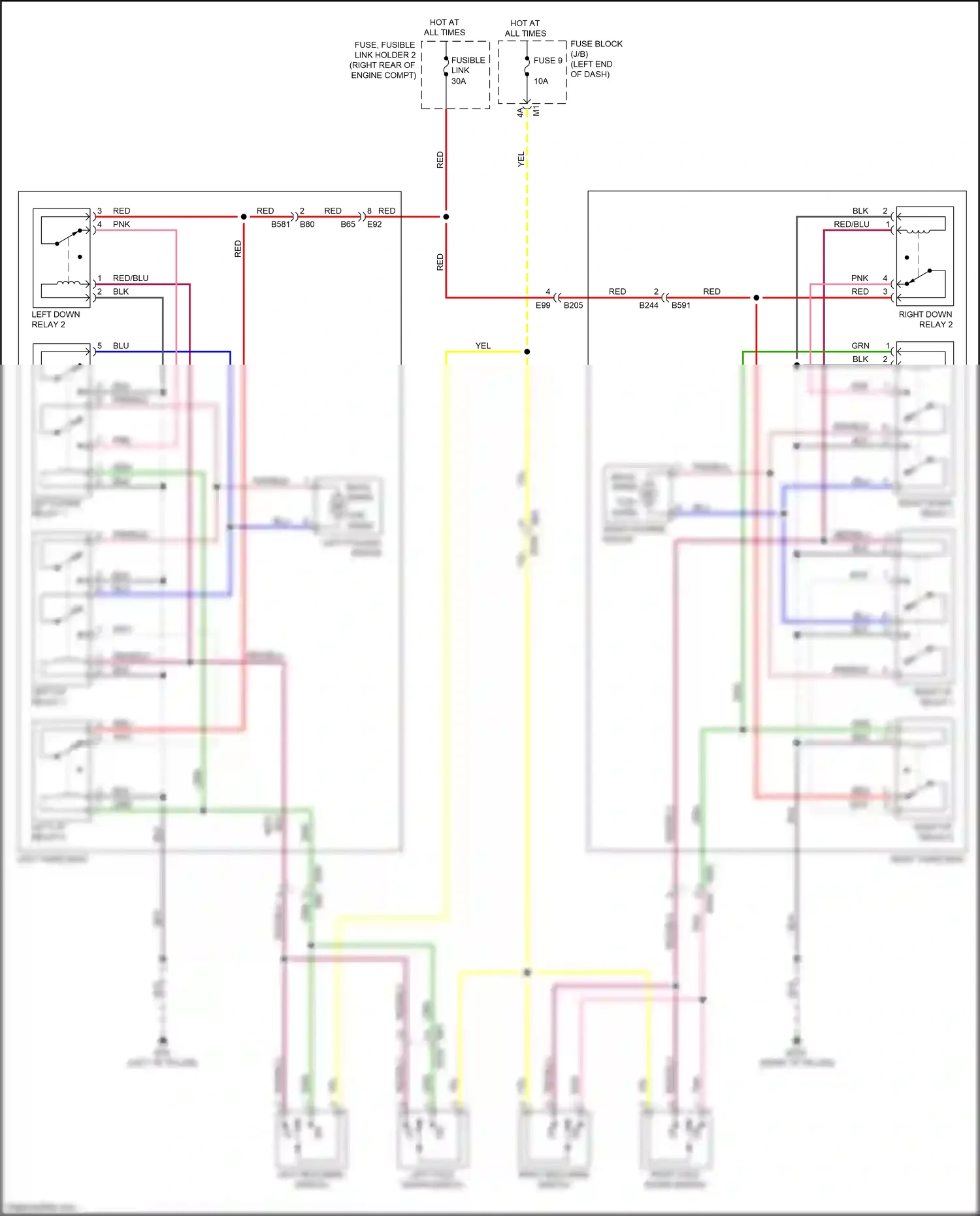 Wiring diagram left fold down switch for Nissan Armada II (2016-2020) (1 of 1)
