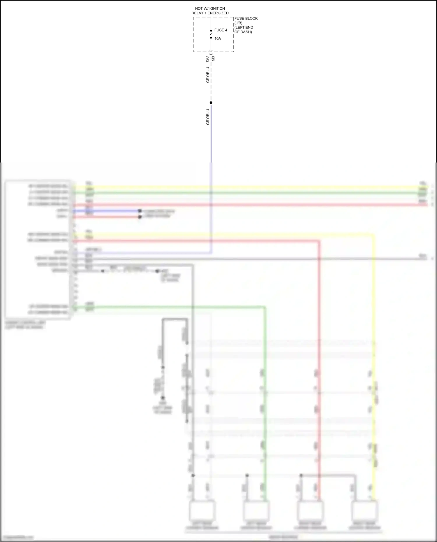 Wiring diagram right rear corner sensor for Nissan Armada II (2016-2020) (1 of 1)