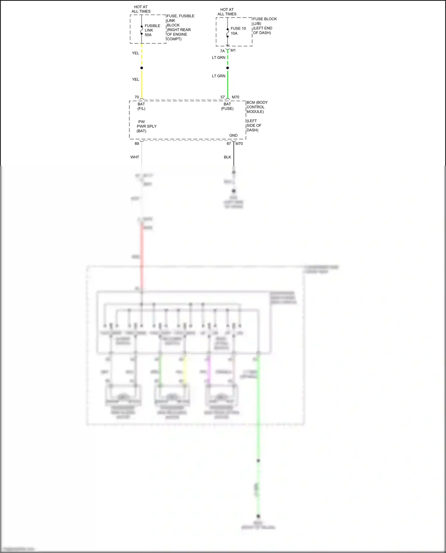 Wiring diagram sliding switch for Nissan Armada II (2016-2020) (3 of 3)