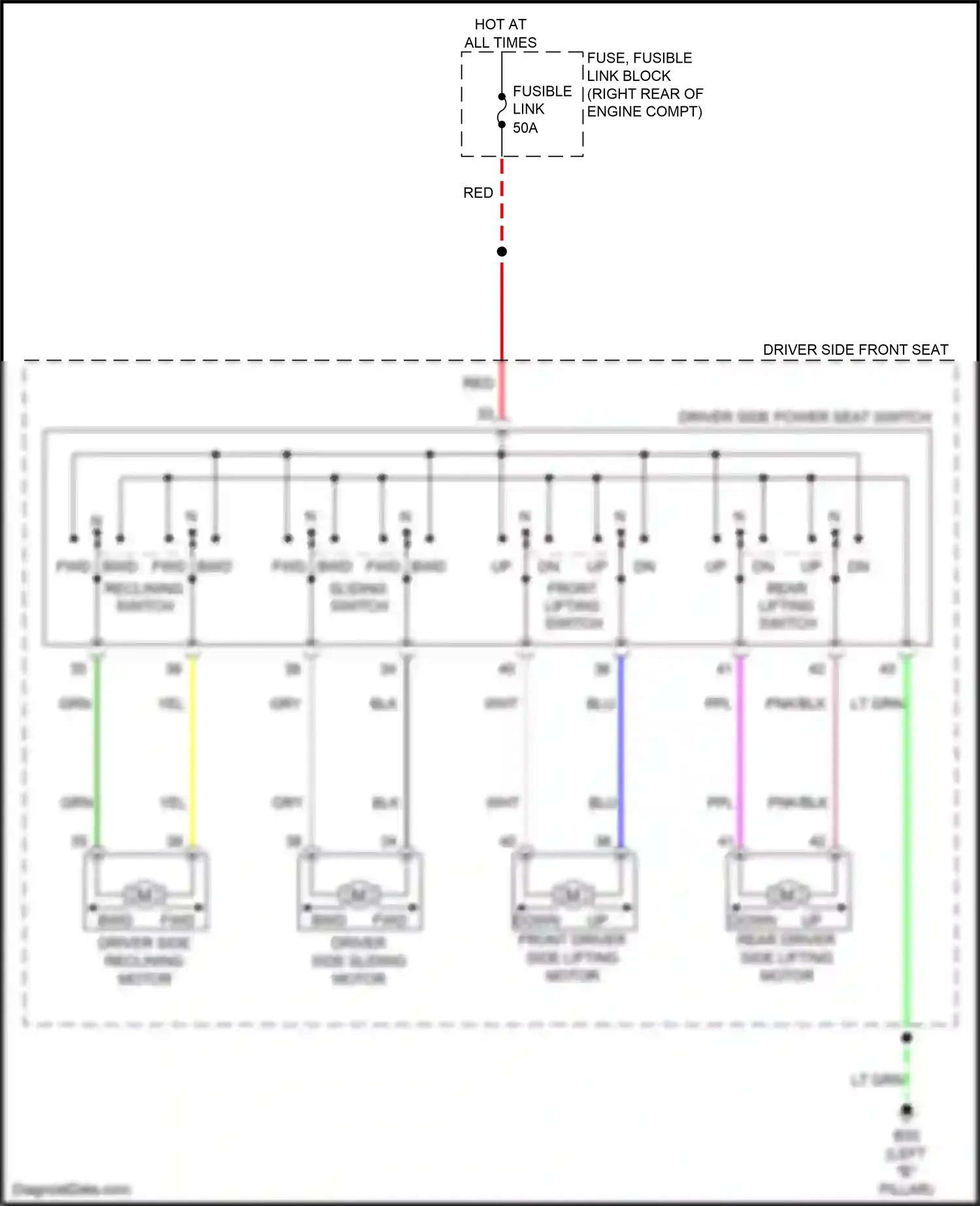 Wiring diagram sliding switch for Nissan Armada II (2016-2020) (1 of 3)