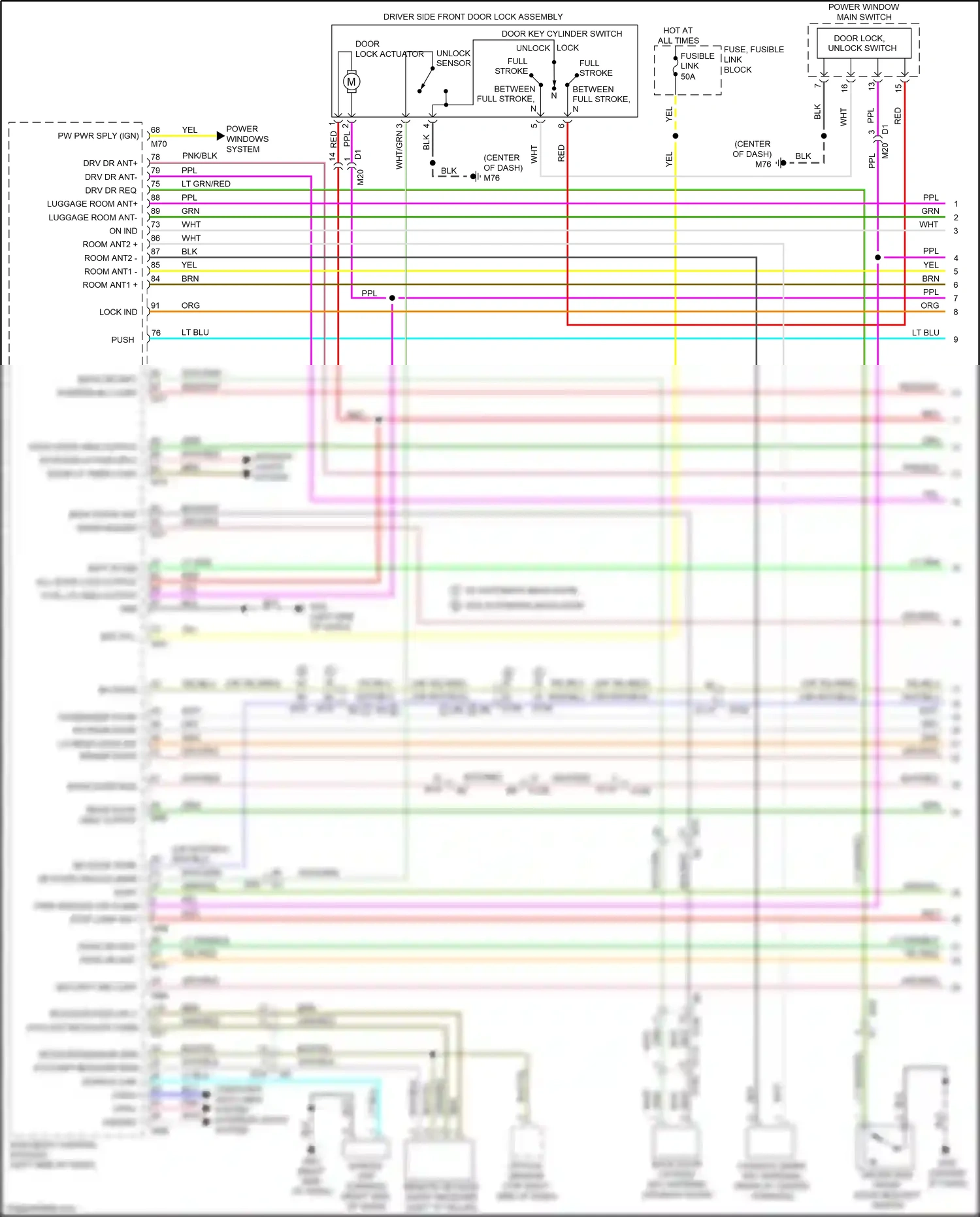 Wiring diagram unlock sensor for Nissan Armada II (2016-2020) (2 of 3)