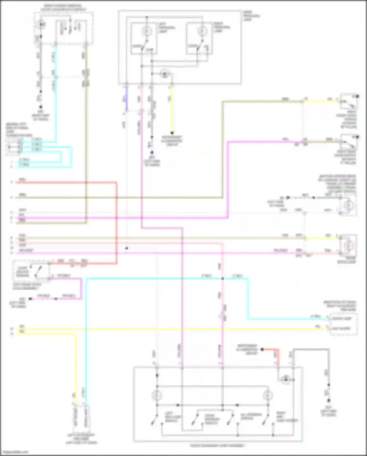 Bluebird Sylphy Nissan III facelift (2018-2024): Courtesy lamps circuit (2 of 2)