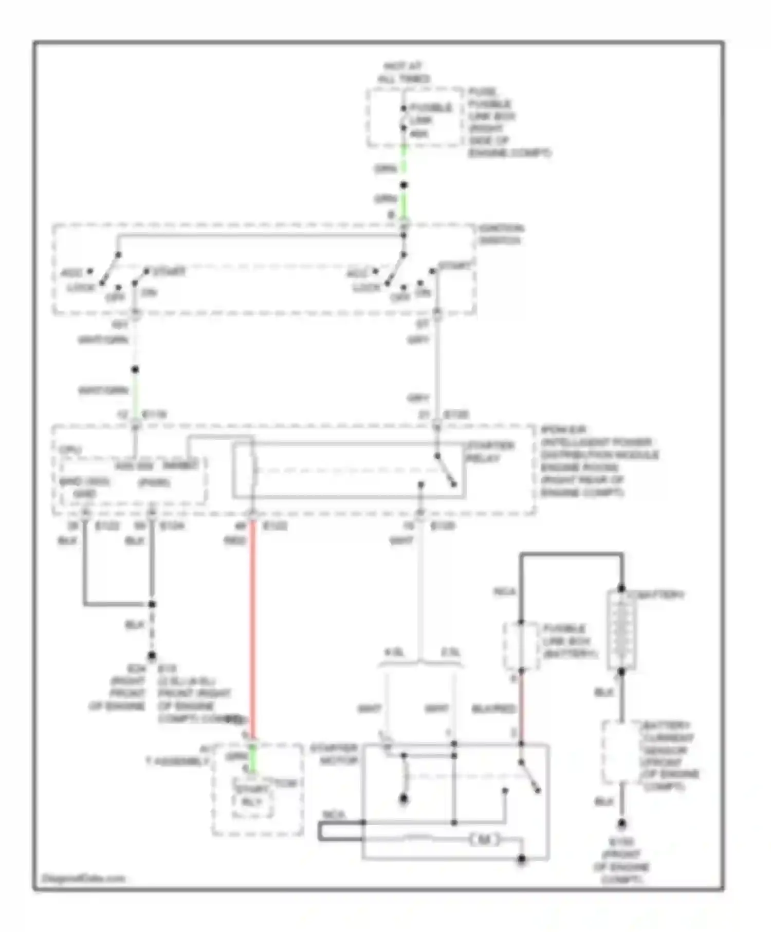 Frontier Nissan D22 (1998-2007): Starting circuit, a/t