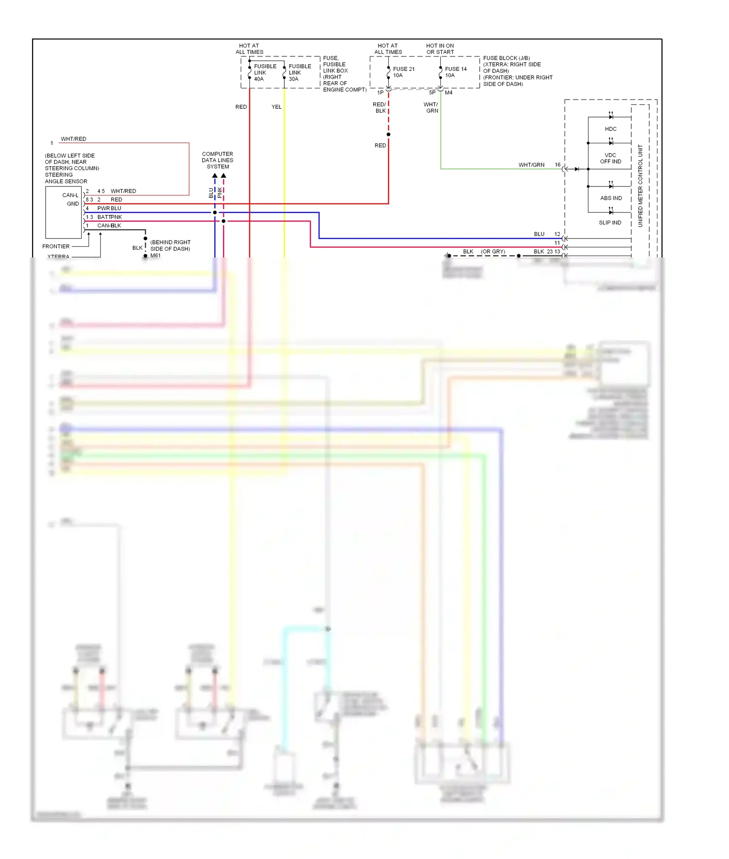 Wiring diagram abs ind. for Nissan Frontier D22 (1998-2007) (3 of 4)