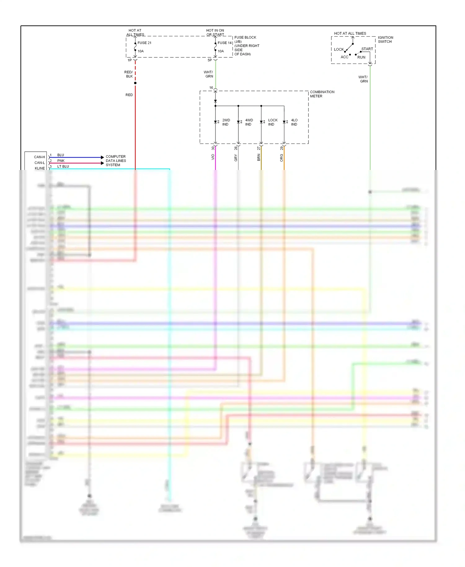 Wiring diagram data link connector for Nissan Frontier D22 (1998-2007) (2 of 5)