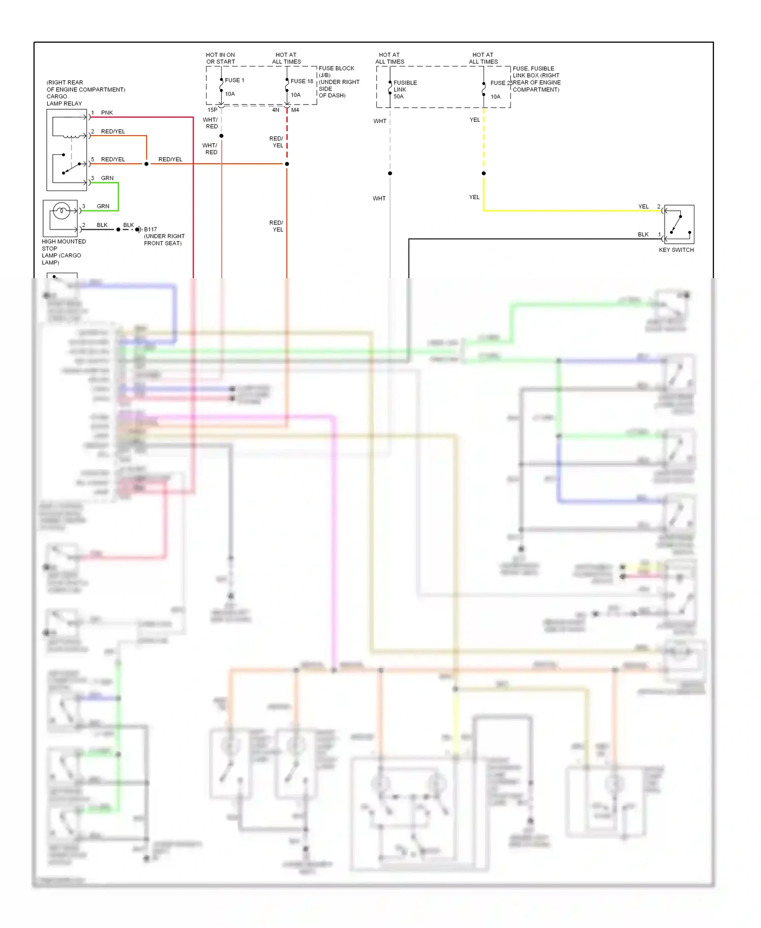 Wiring diagram fuse 1 for Nissan Frontier D22 (1998-2007) (1 of 10)